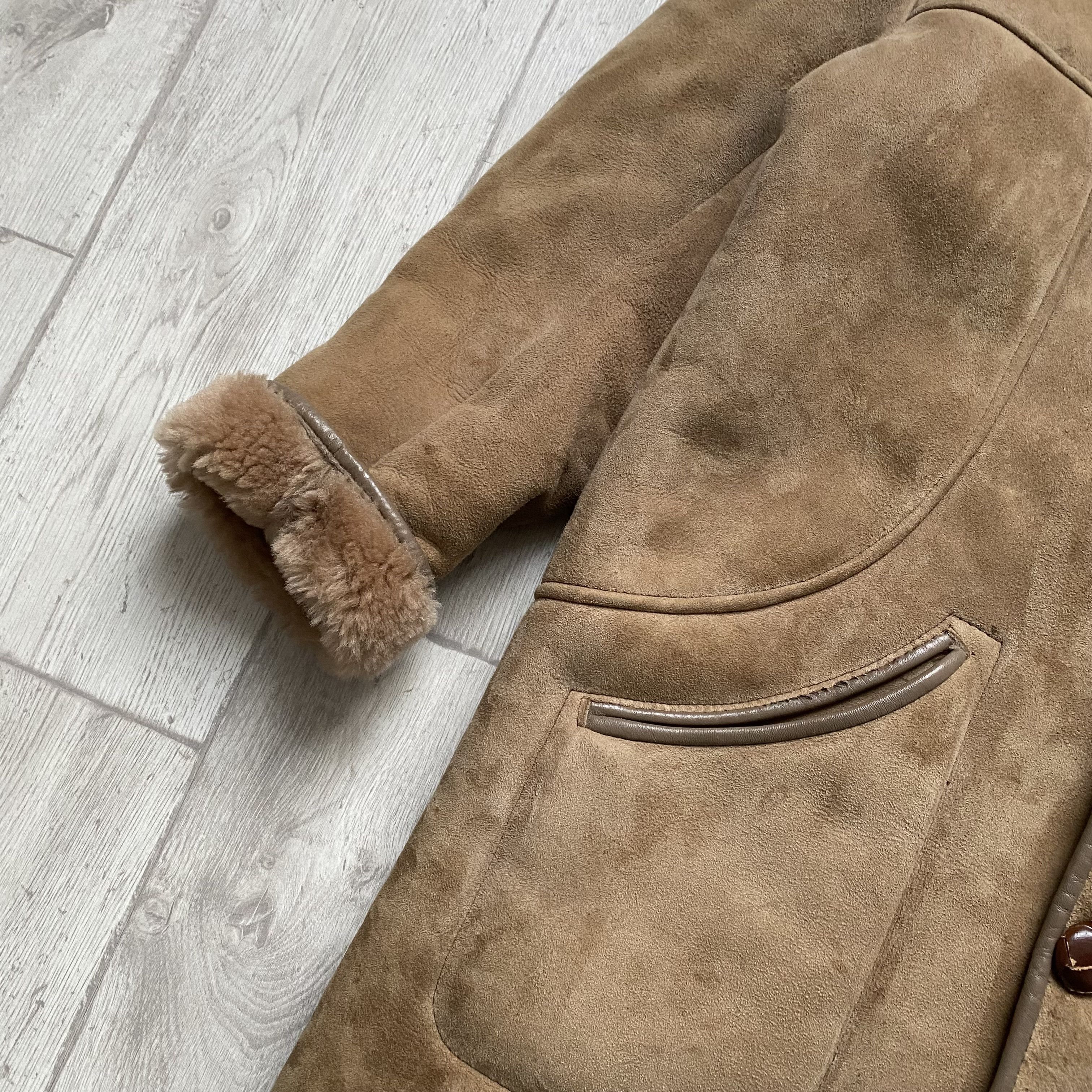 Genuine Leather Vintage 70-80s Real Sheepskin heavy coat Suede jacket Size US M / EU 48-50 / 2 - 4 Thumbnail