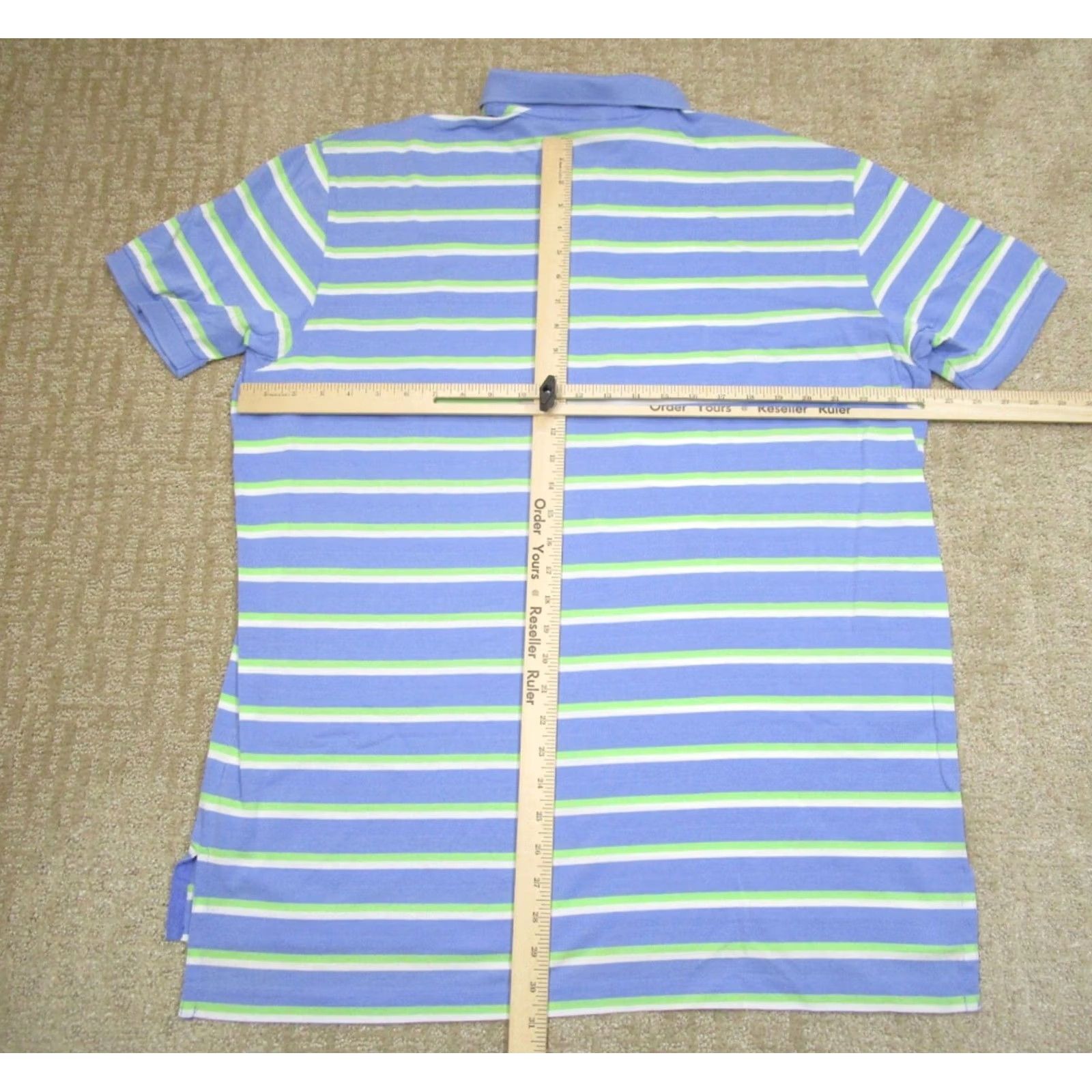 Polo Ralph Lauren Ralph Lauren Polo Shirt Men Large Blue Striped Short Sleeve Pima Cotton Pony Size US L / EU 52-54 / 3 - 5 Thumbnail