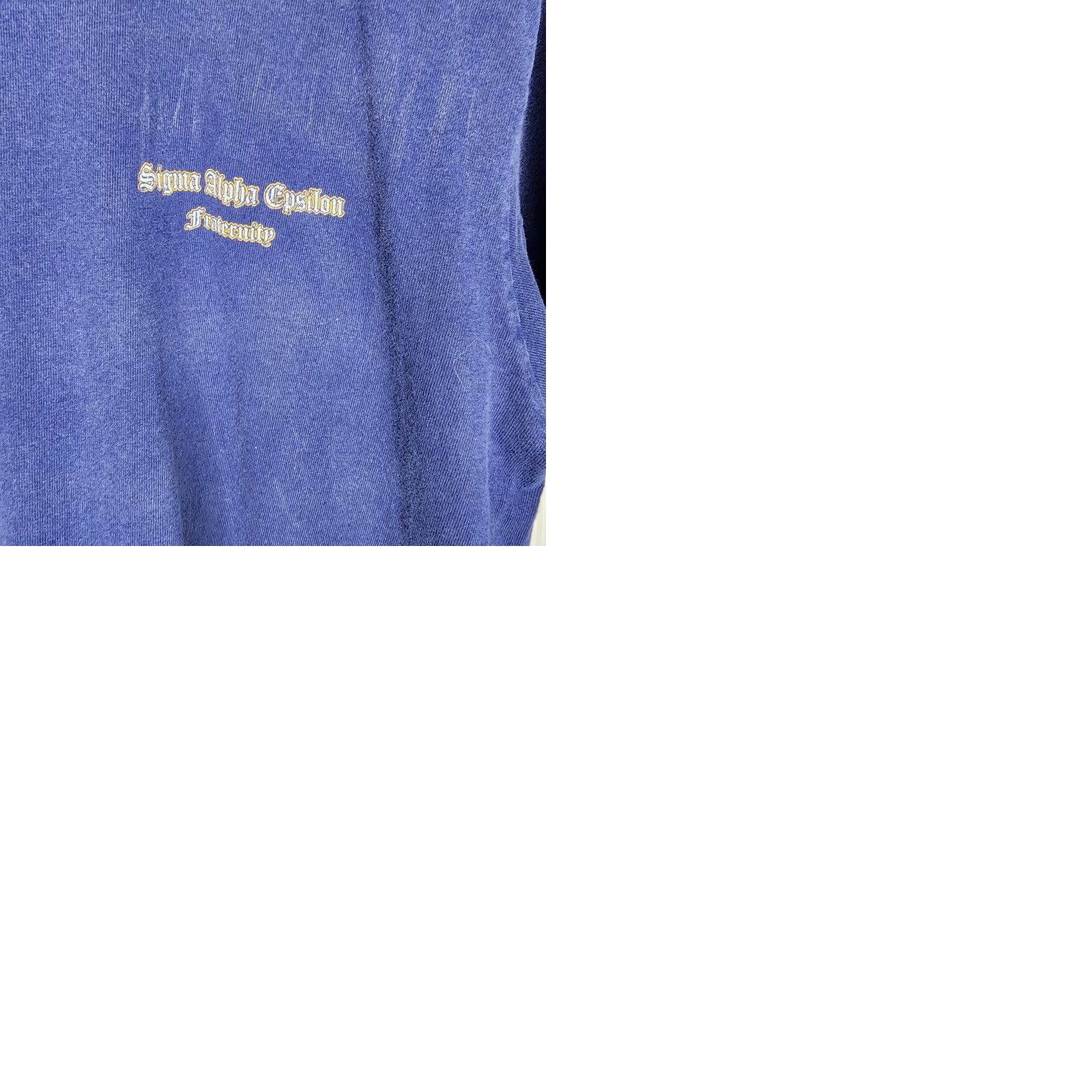 Gildan VINTAGE Gildan Shirt Mens L Blue Sigma Alpha Epsilon Crest 1856 Fraternity Tee Size US L / EU 52-54 / 3 - 9 Thumbnail