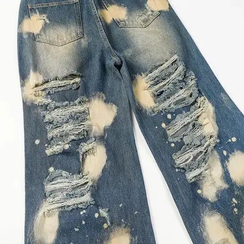 Japanese Brand Ripped Distressed Baggy Jeans Size US 32 / EU 48 - 4 Thumbnail