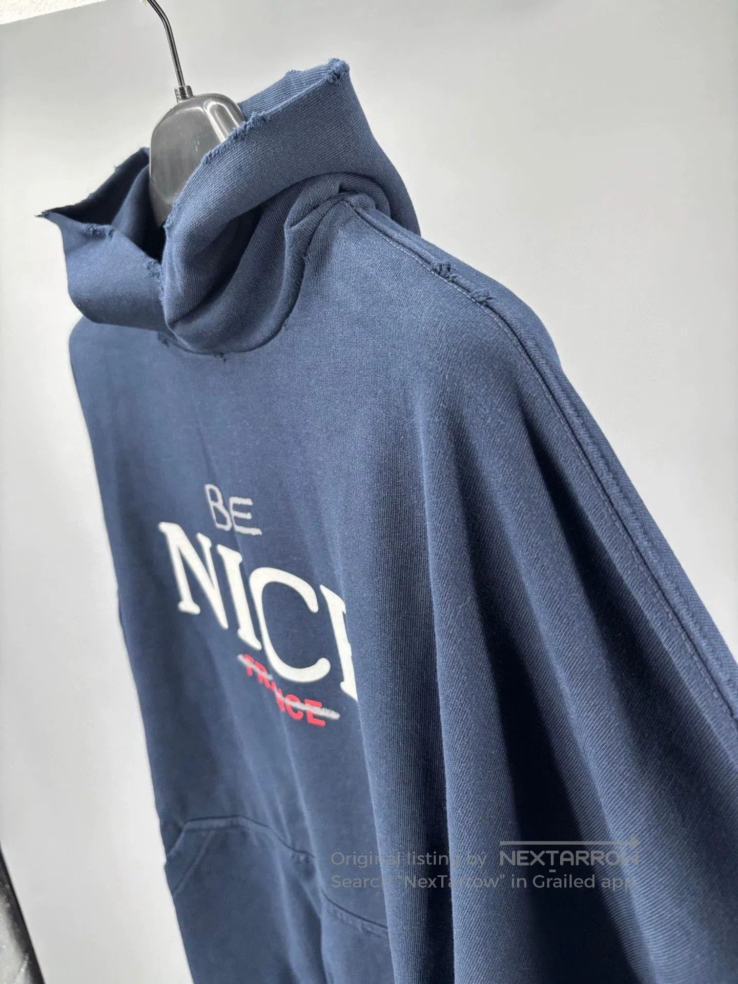 Balenciaga balenciaga blue hooded sweatshirt for men and women. Size US L / EU 52-54 / 3 - 3 Thumbnail