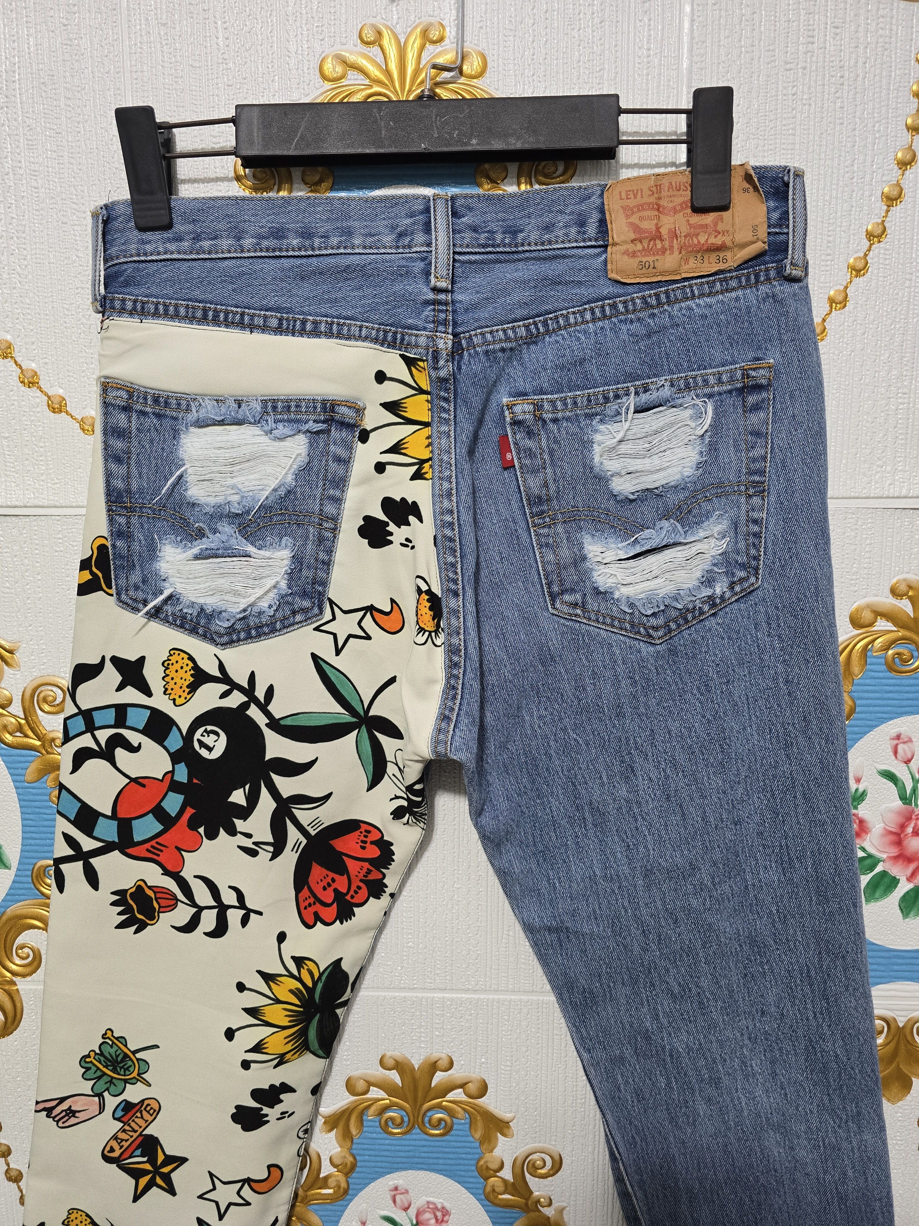 Levi's Levi's 501 Original jeans featuring a patchwork design Size US 33 - 10 Thumbnail
