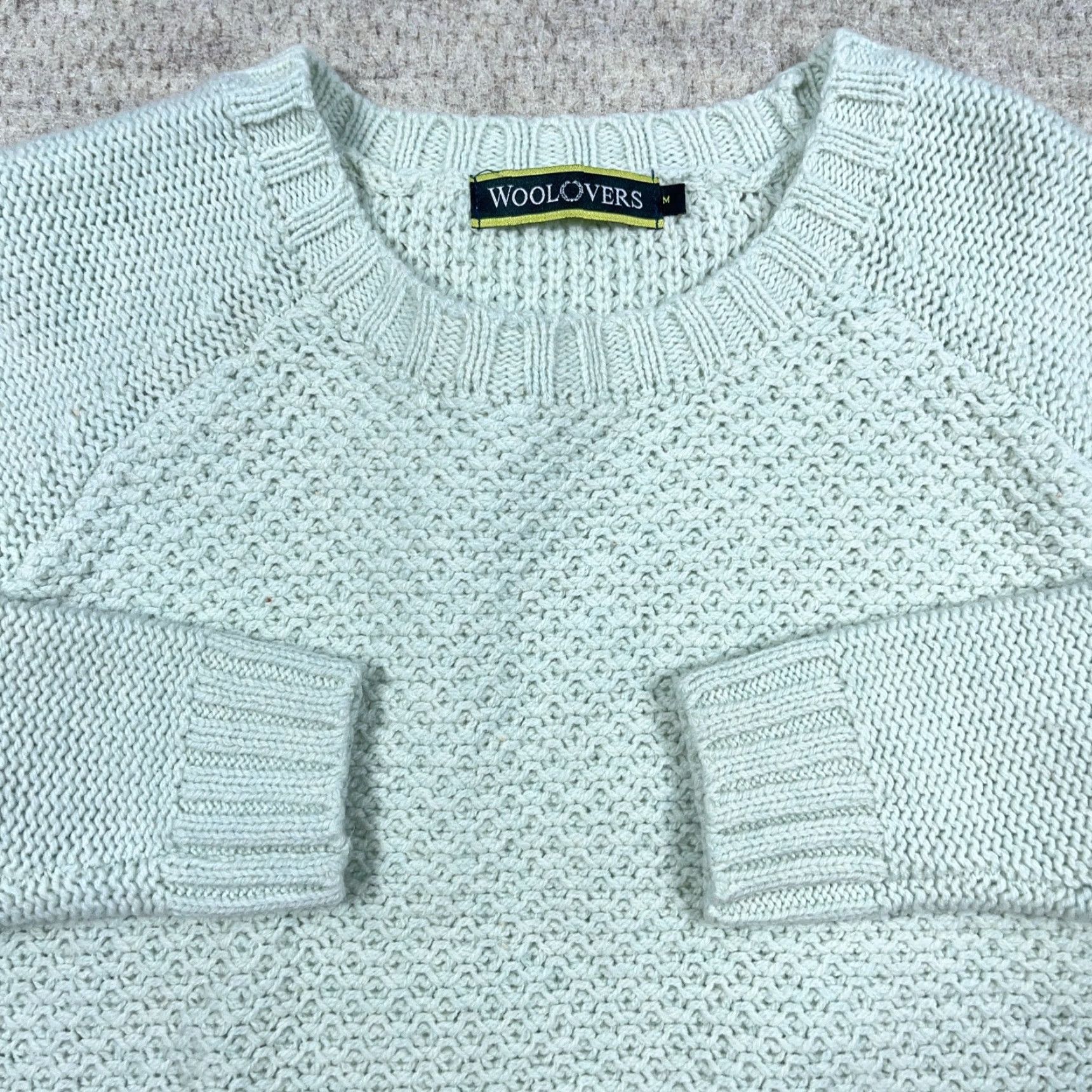 Vintage Woolovers Sweater Women M Green Wool Knit Crewneck Classic 80s Pullover Long Sleeve Casual Regular Knit Style Chunky-Knit Vintage No Logo Size M / US 6-8 / IT 42-44 - 2 Thumbnail