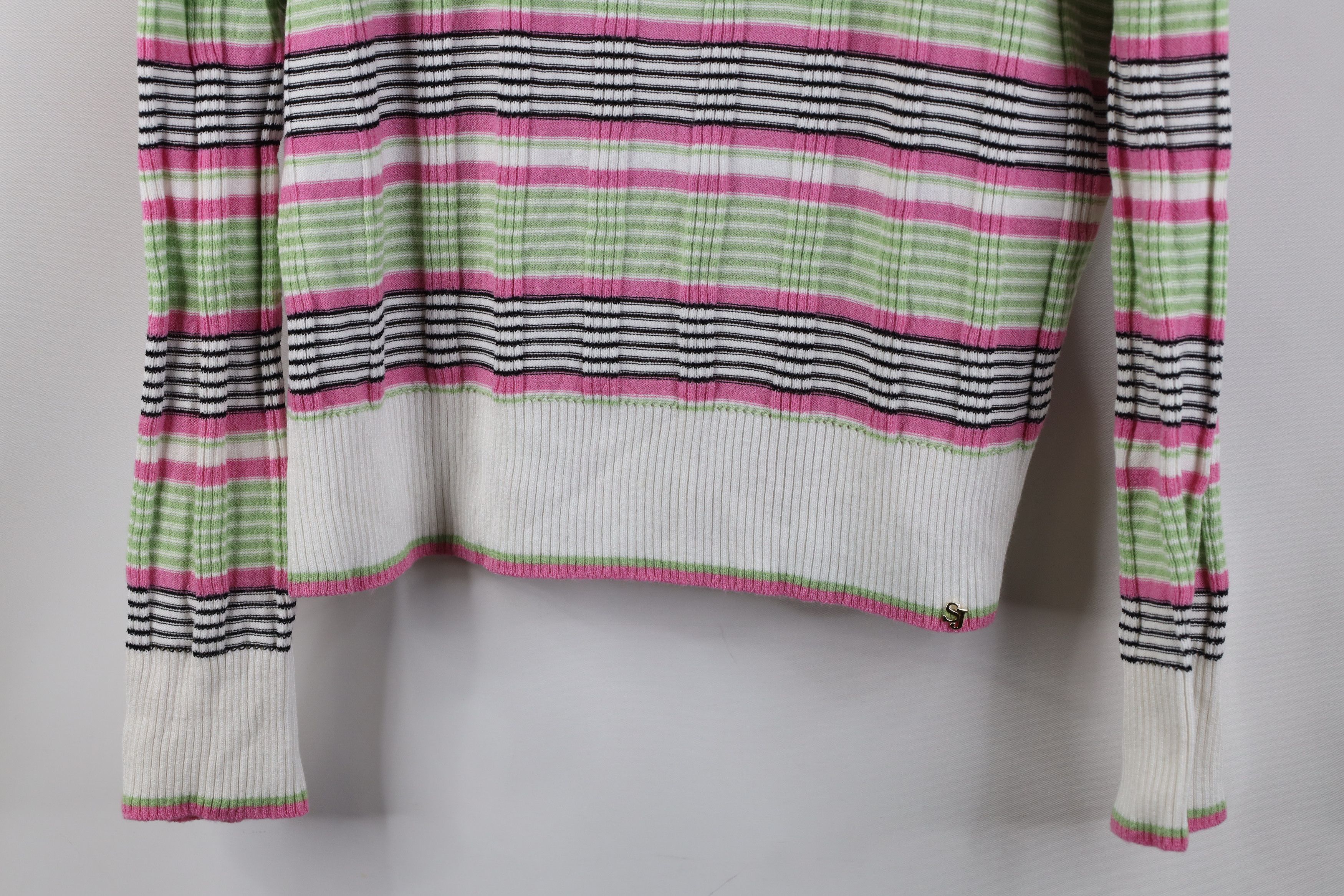 St. John Vintage St John Sport Ribbed Knit Half Zip Sweater Plaid Size L / US 10 / IT 46 - 3 Thumbnail