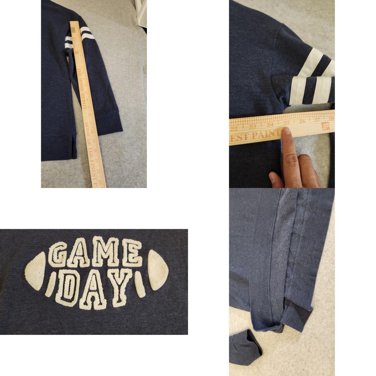 Vintage Lane Bryant Sweatshirt Womens 2X Blue Game Day Chenille Football Pullover Crew Neck Long Sleeve Plus Size Sports Graphic Print Size XXL / US 16-18 / IT 52-54 - 8 Thumbnail