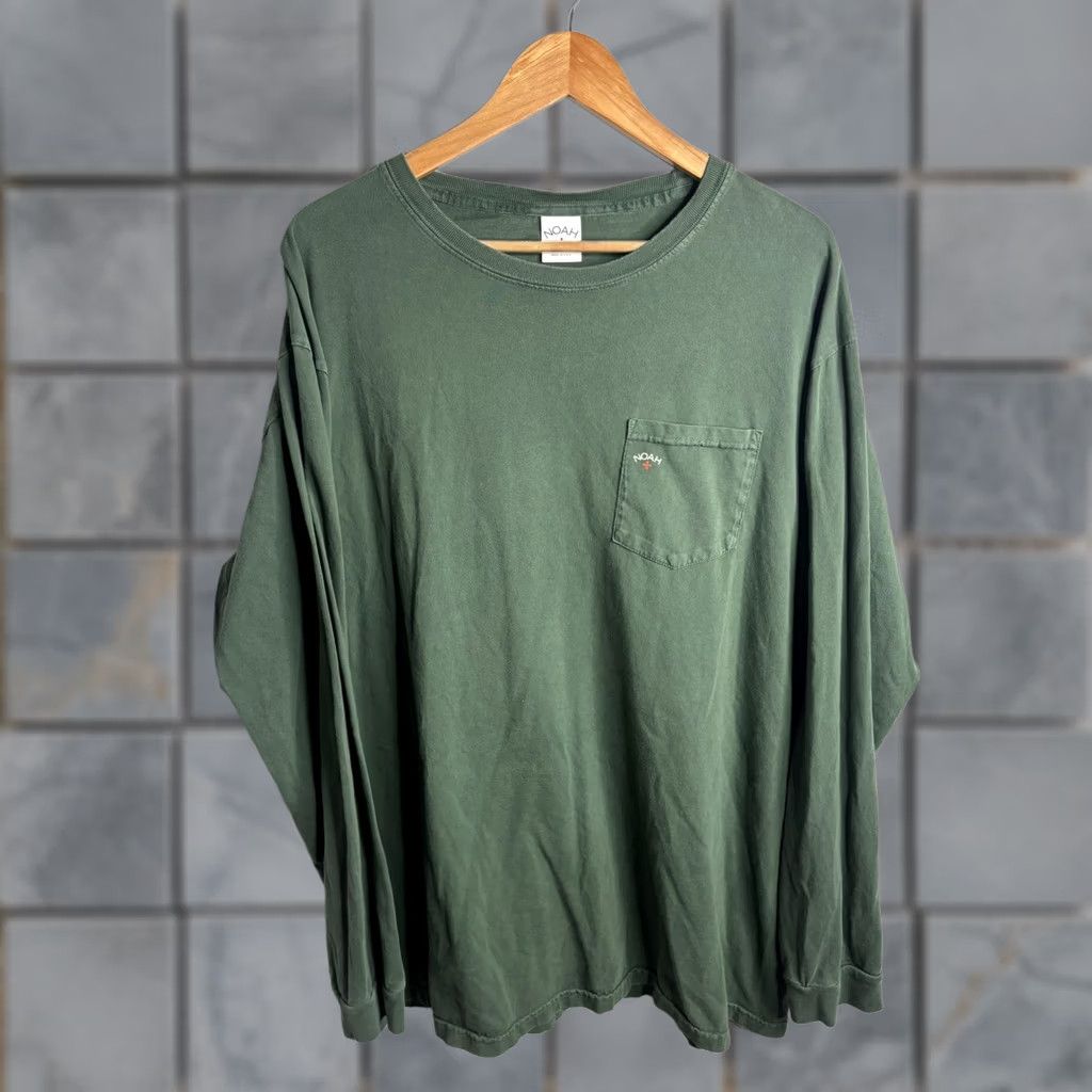Noah NOAH Shirt Mens 2XL Green Long Sleeve Pocket Tee Logo 100% Cotton Made USA Size US XXL / EU 58 / 5 - 1 Thumbnail