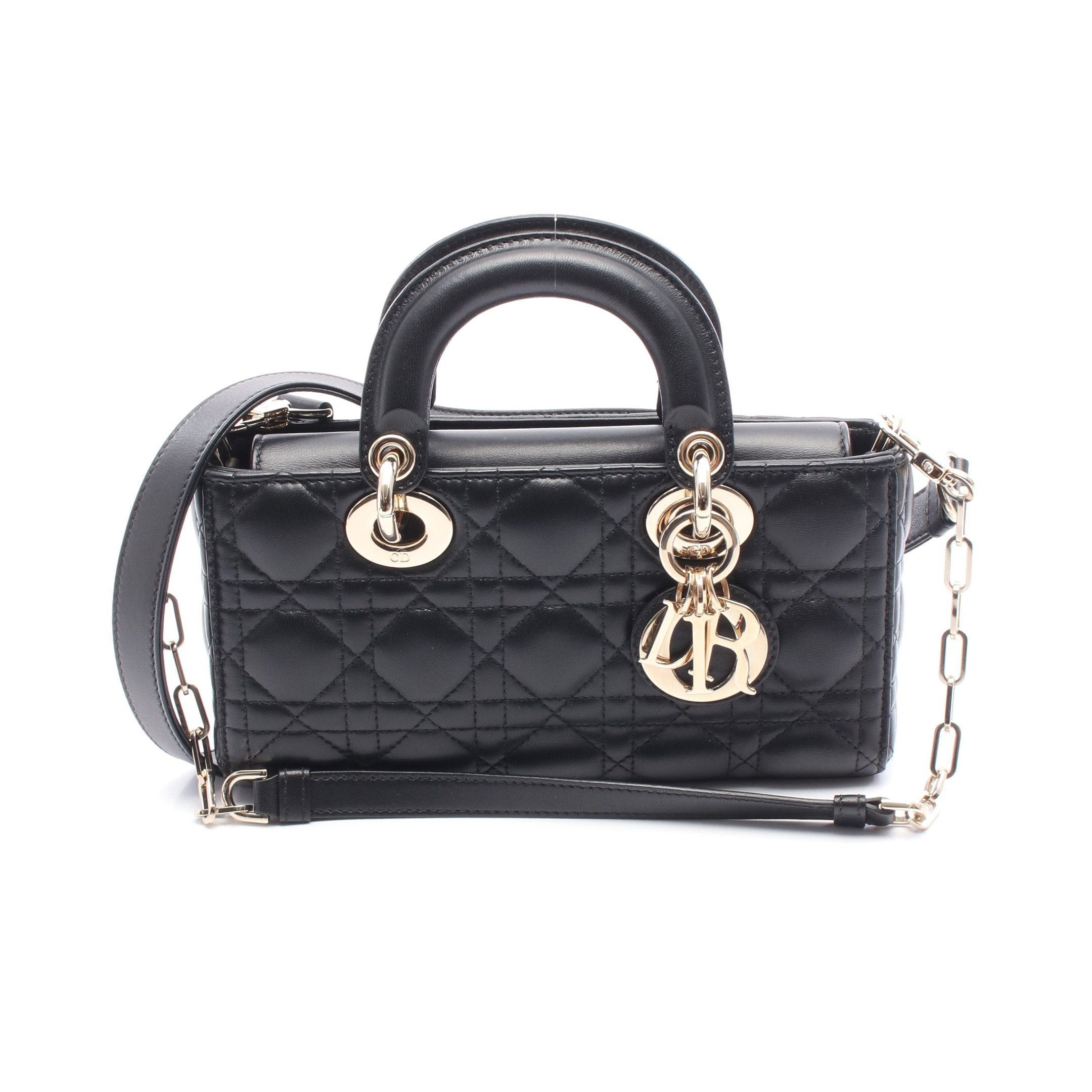 Dior Dior Lady Micro Canage Handbag Leather Black 3Way Size ONE SIZE - 1 Thumbnail