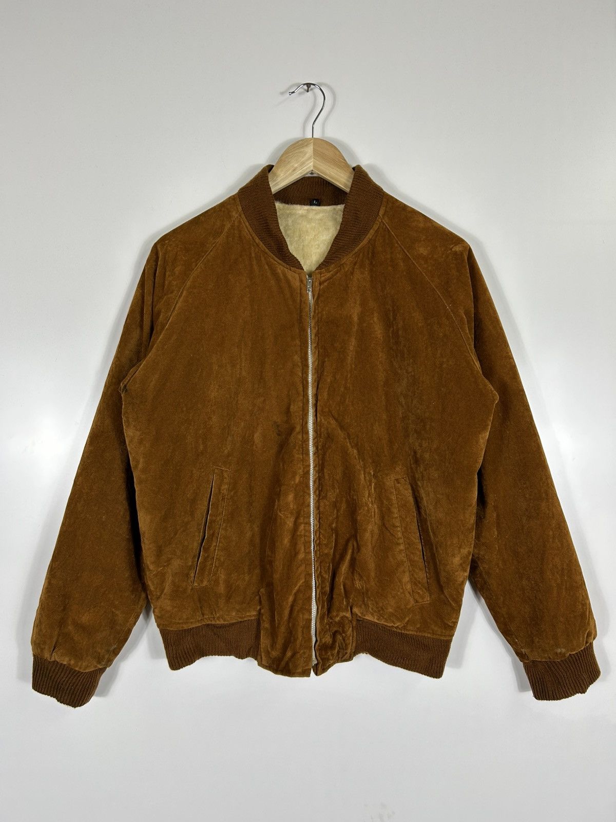 Japanese Brand ⚡️Vintage Velvet Zipper Bomber Jacket Size US L / EU 52-54 / 3 - 1 Thumbnail