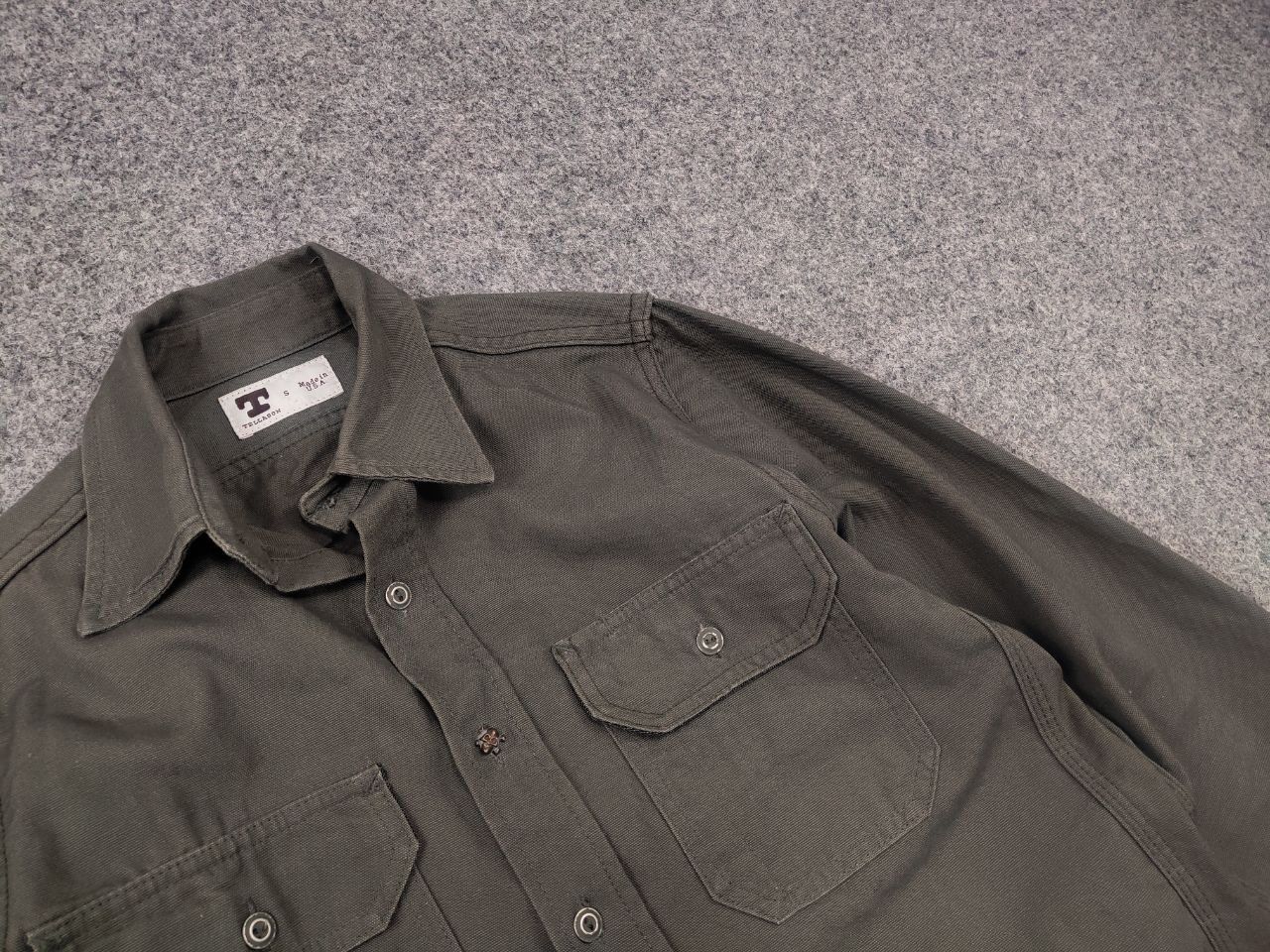 Tellason Vintage Tellason Drab Flap Long Sleeve Button Work Shirt USA Size US S / EU 44-46 / 1 - 4 Thumbnail