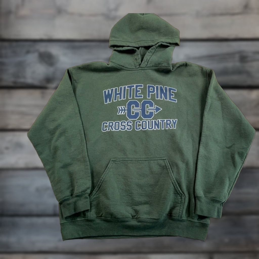 Vintage VINTAGE White Pine Cross Country Hoodie Adult Medium Dark Green Graphic Sweatshirt 90s Mens Size US M / EU 48-50 / 2 - 1 Thumbnail