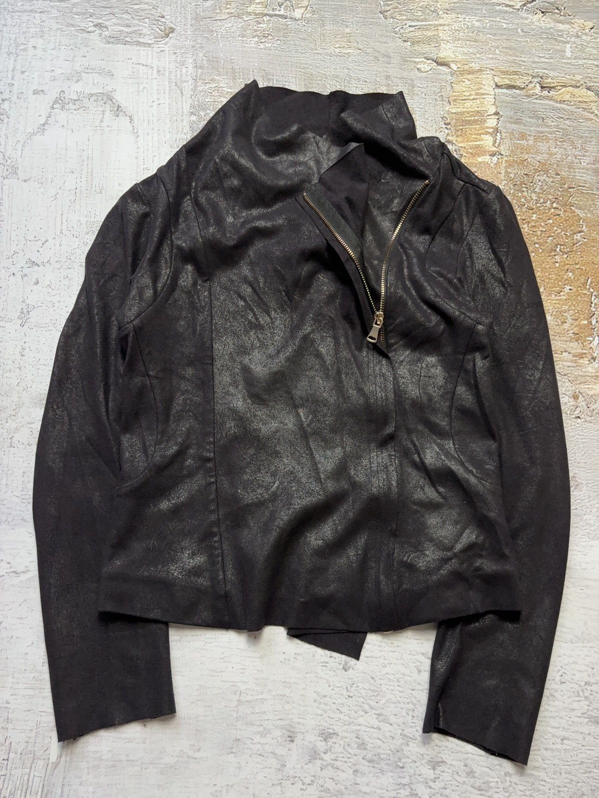 Zara Spraying asymmetric zip up archive jacket Size M / US 6-8 / IT 42-44 - 1 Thumbnail