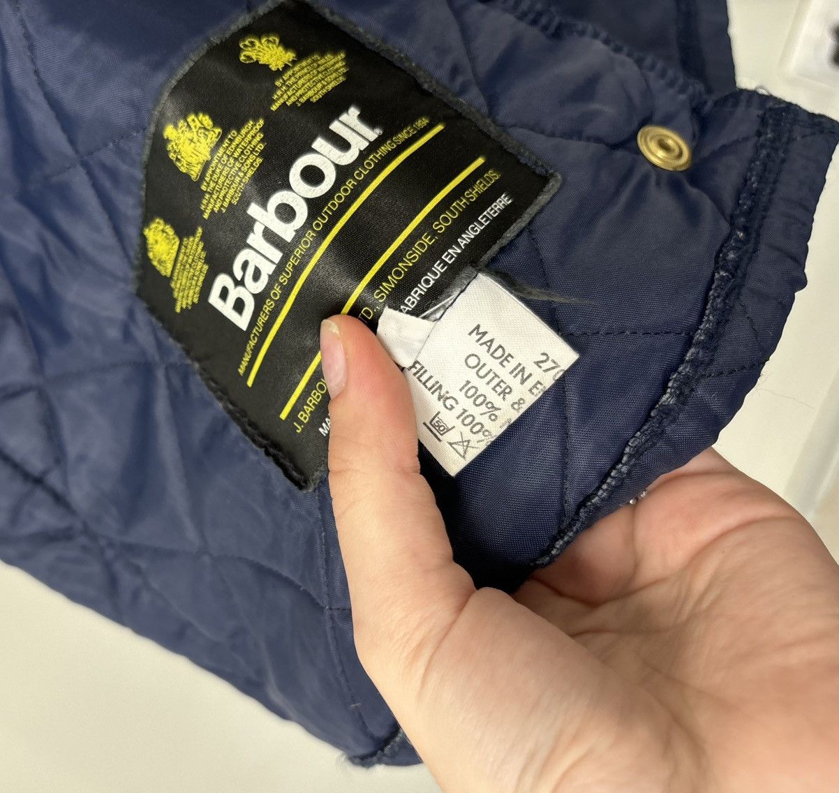 Barbour Barbour Vintage Liddesdale Navy Blue Hunting Quilted Jacket Size US XL / EU 56 / 4 - 16 Thumbnail