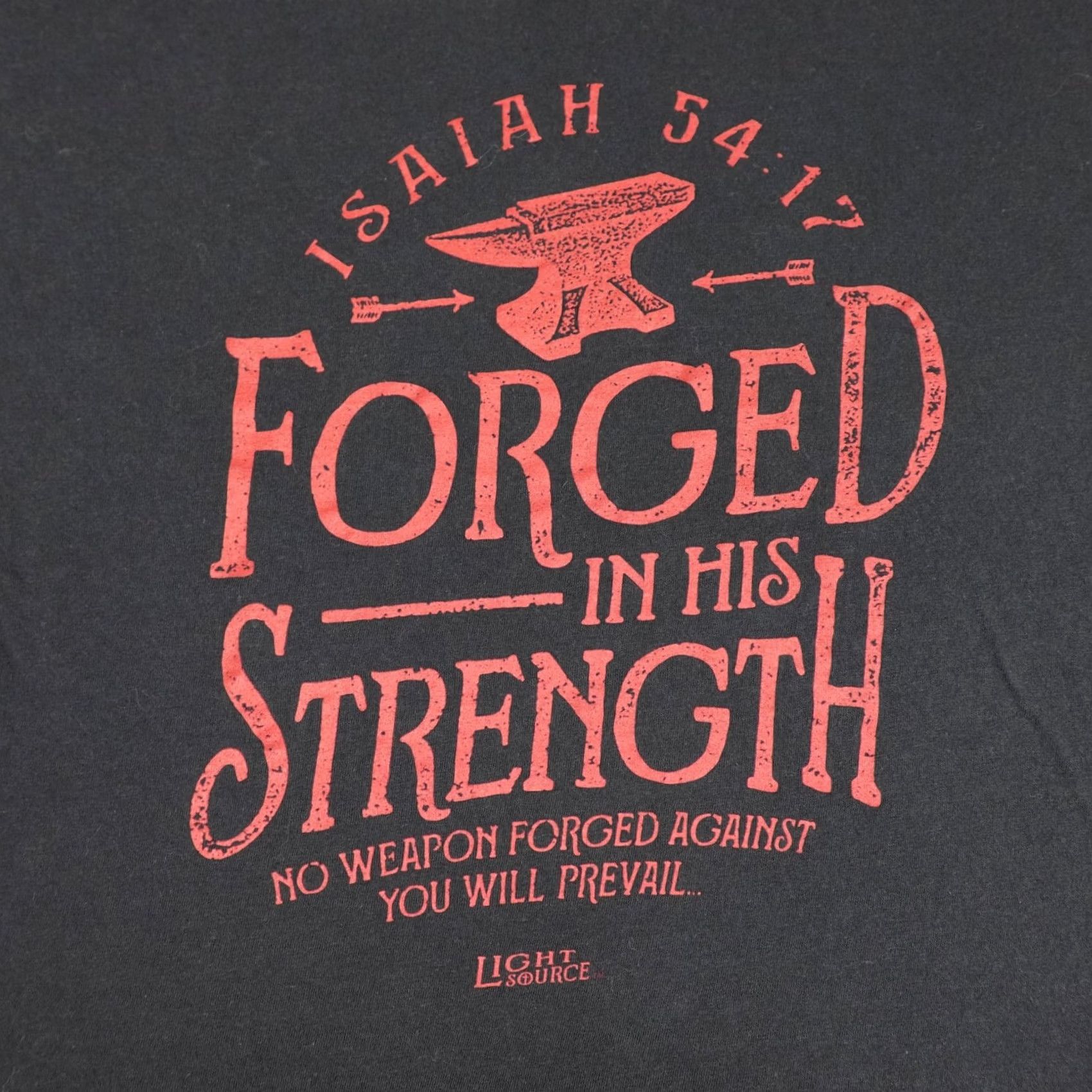 Delta VINTAGE Jesus Shirt Mens 2XL Black Forged In His Strength Isaiah Short Sleeve Time Del... Size US XXL / EU 58 / 5 - 3 Thumbnail
