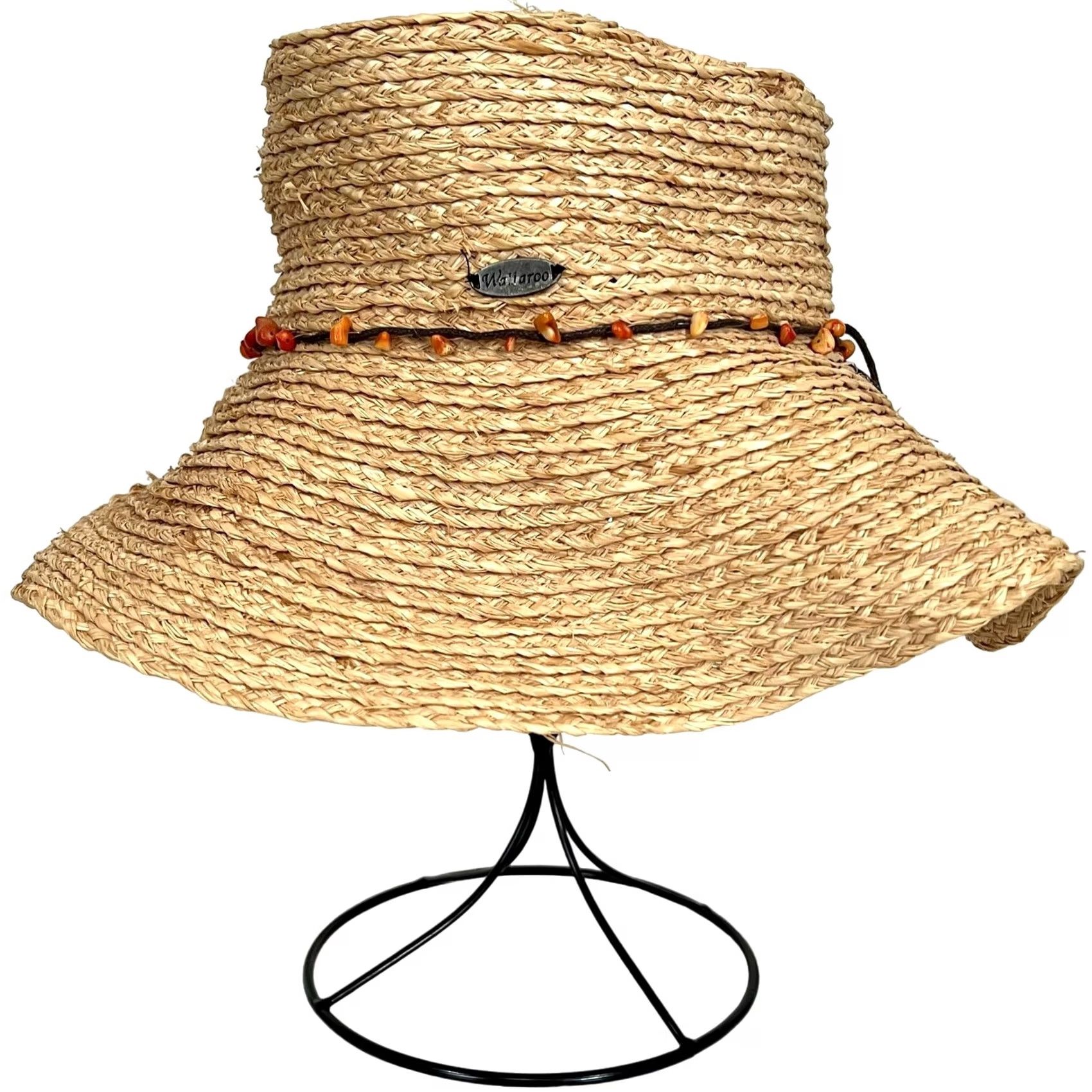 Blair Kooringal Women’s Straw Hat Beige Beaded Band Adjustable Blair Sun Hat Bucket Beaded Adjustable One Size Womens Size ONE SIZE - 2 Thumbnail