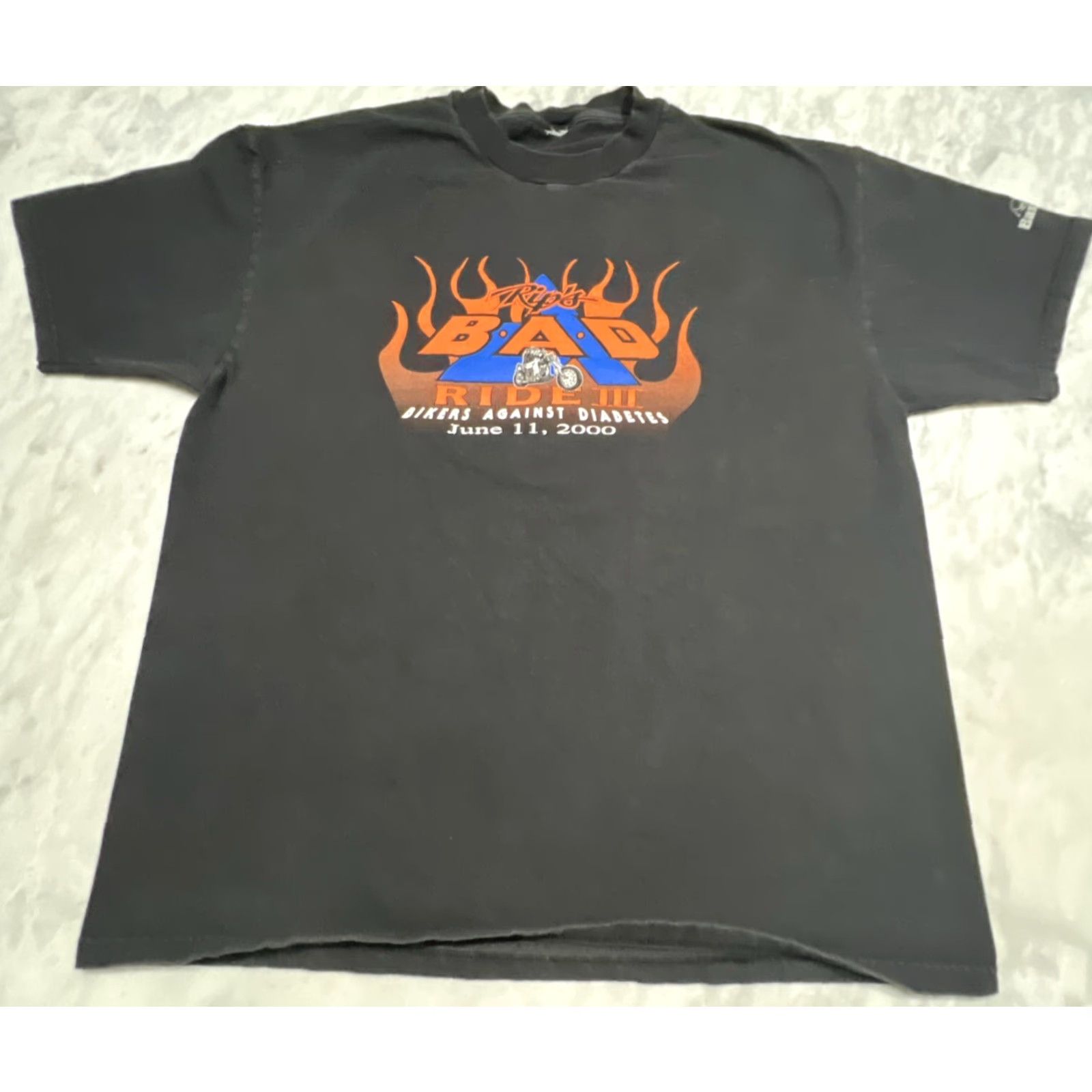 Vintage VINTAGE Rip's Bad Riders T-Shirt Motorcycle XL Black Bikers Against Diabetes 2000 Mens Size US XL / EU 56 / 4 - 2 Thumbnail
