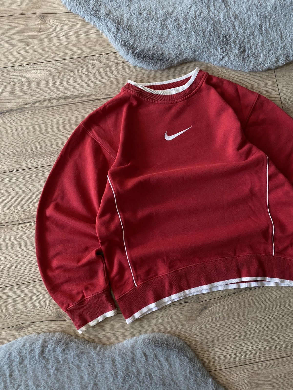 Nike × Vintage NIKE CENTER SWOOSH BOXY DRILL Y2K VINTAGE SWEATSHIRT Size US S / EU 44-46 / 1 - 2 Thumbnail