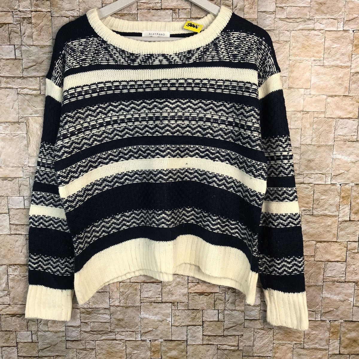 Homespun Knitwear 3 Can 4 Ono Dark Blue stripe Knitwear #A895 Size S / US 4 / IT 40 - 3 Thumbnail