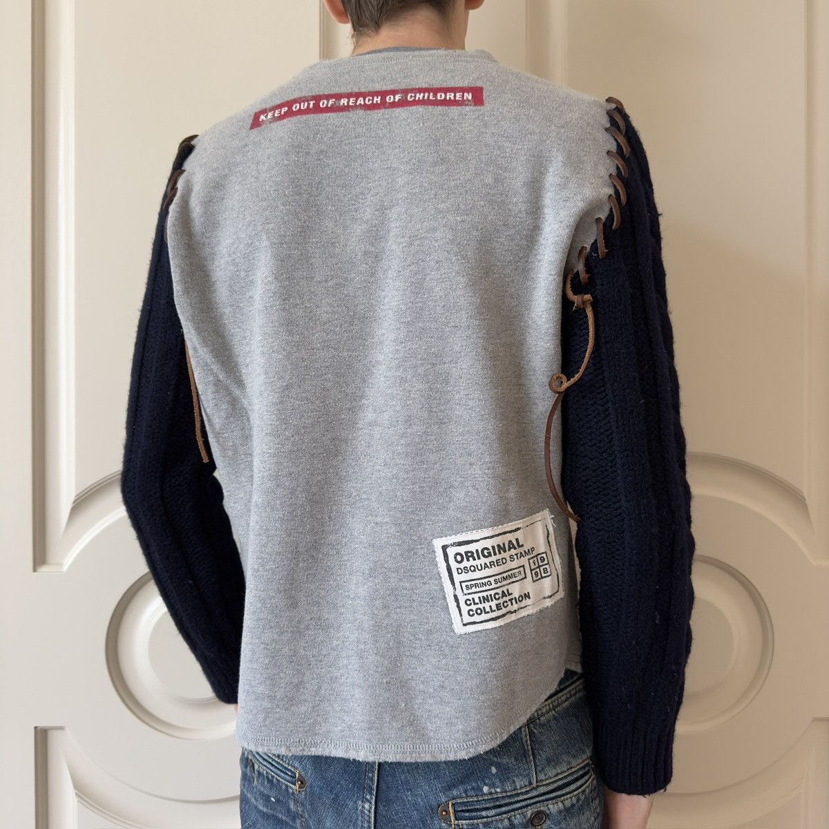 Dsquared2 Dsquared2 F/W 2002 Hybrid Wool Sleeve Sweater Size US L / EU 52-54 / 3 - 2 Thumbnail