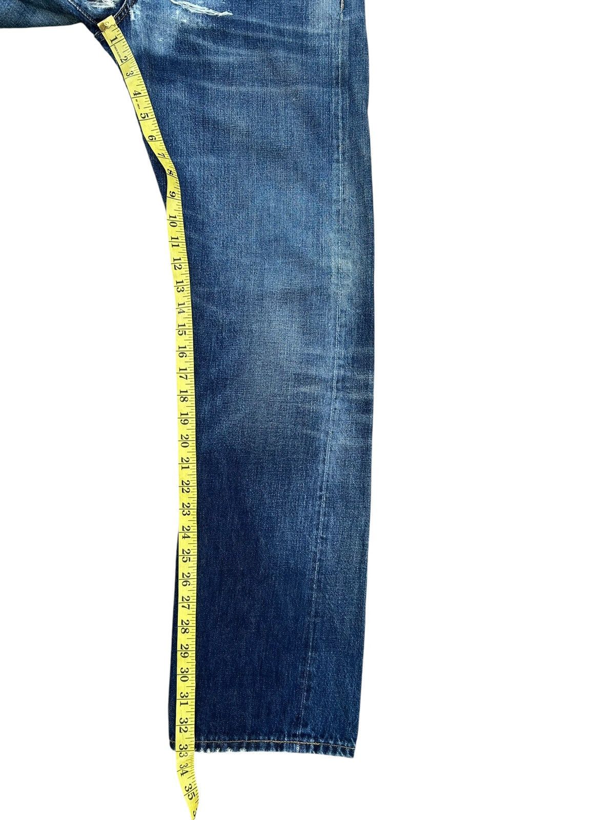 Kapital Thrashed Levis 501XX Big E Selvedge Distressed Denim Jeans Size US 35 - 23 Thumbnail