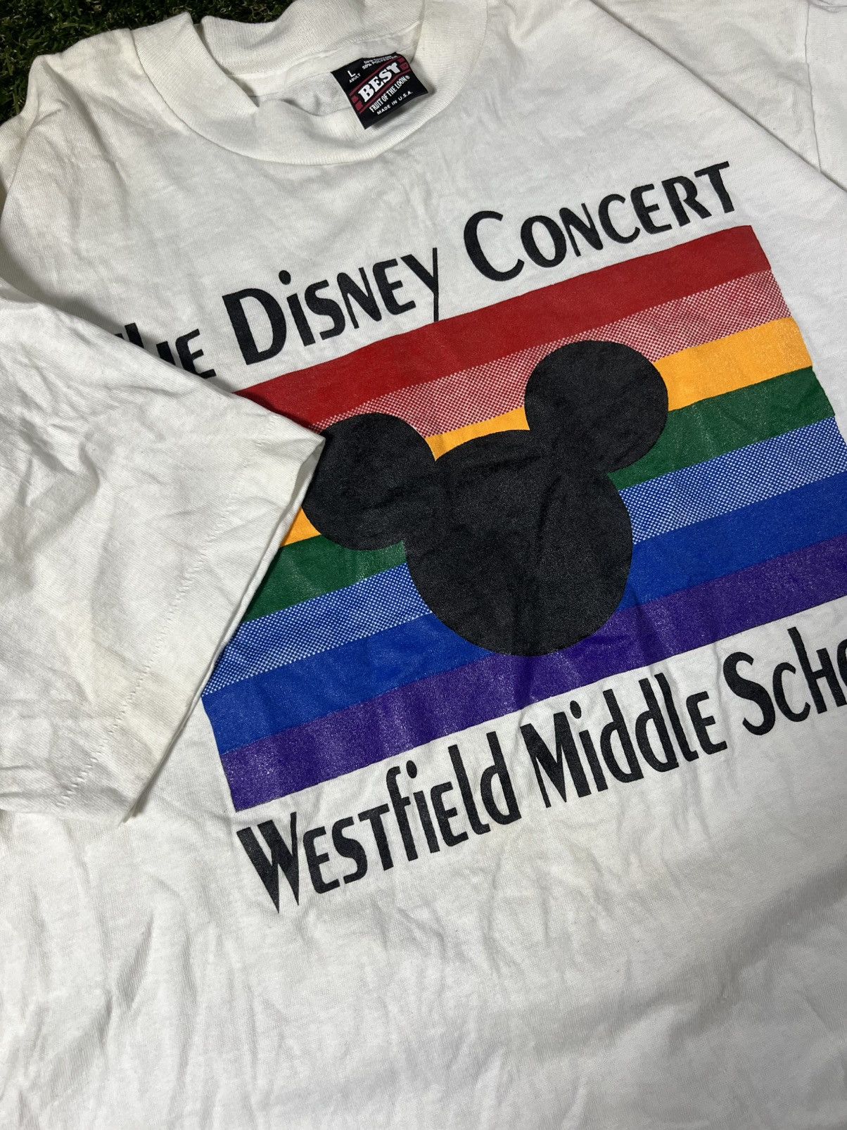 Disney True Vintage 80s Disney School Musical Concert Rainbow Tee Size US L / EU 52-54 / 3 - 2 Thumbnail