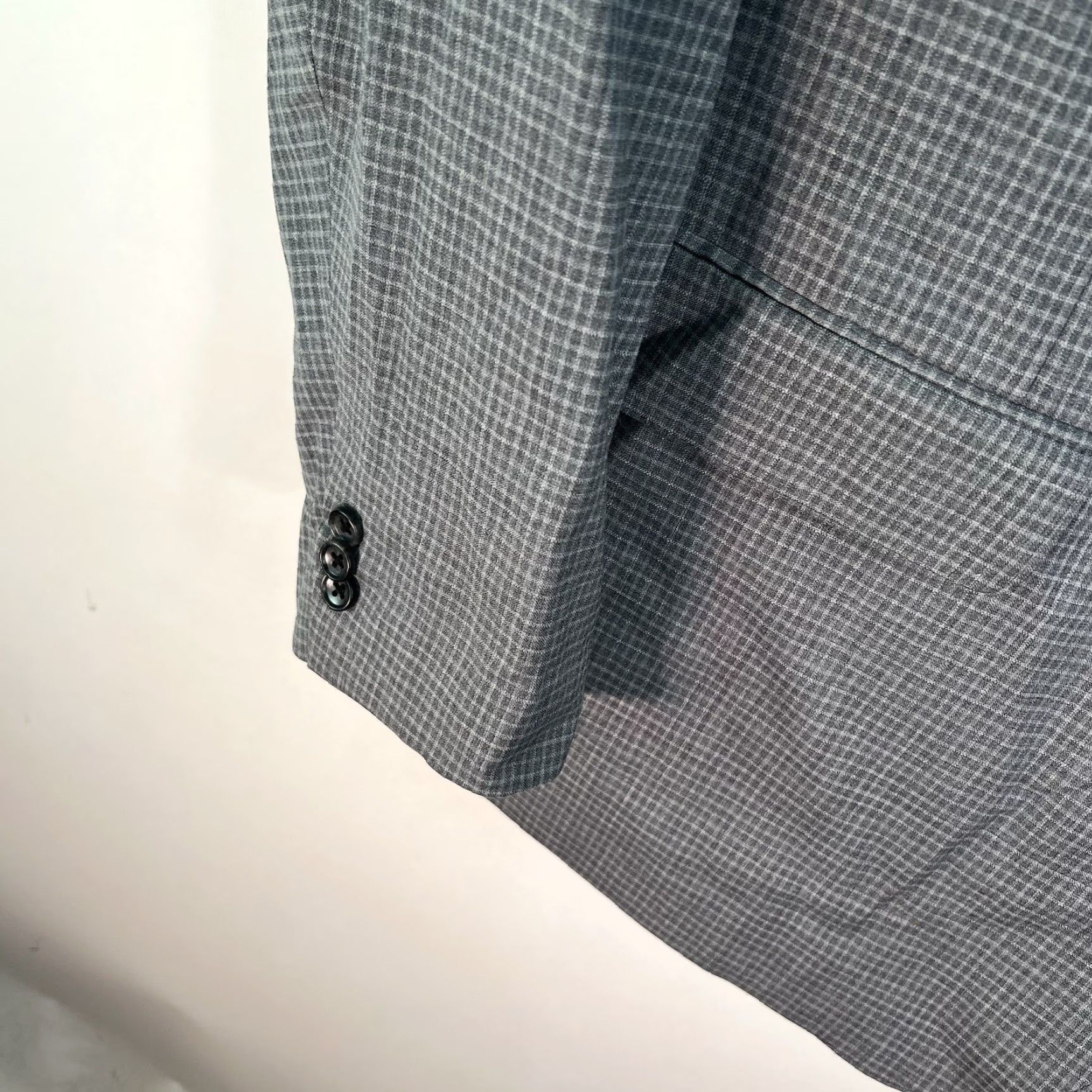Bonobos VINTAGE Bonobos Italian Wool Check Blazer Sport Coat Men Size 54 Gray Business Casual 2-Piece Size 54R - 4 Thumbnail
