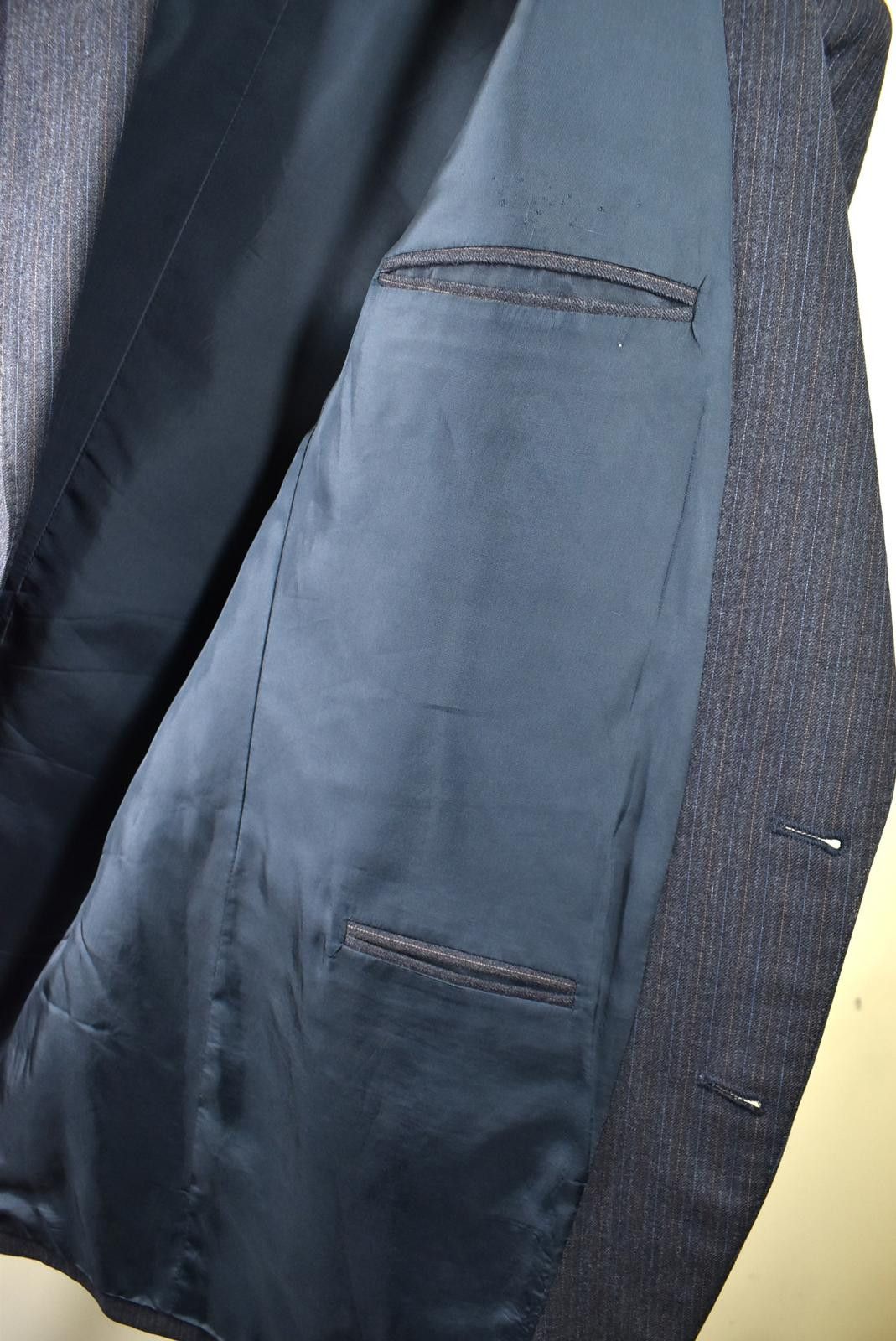 Designer Kavaler Men’s Wool Suit Blazer – Vintage Black Stripped L Size 42R - 6 Thumbnail