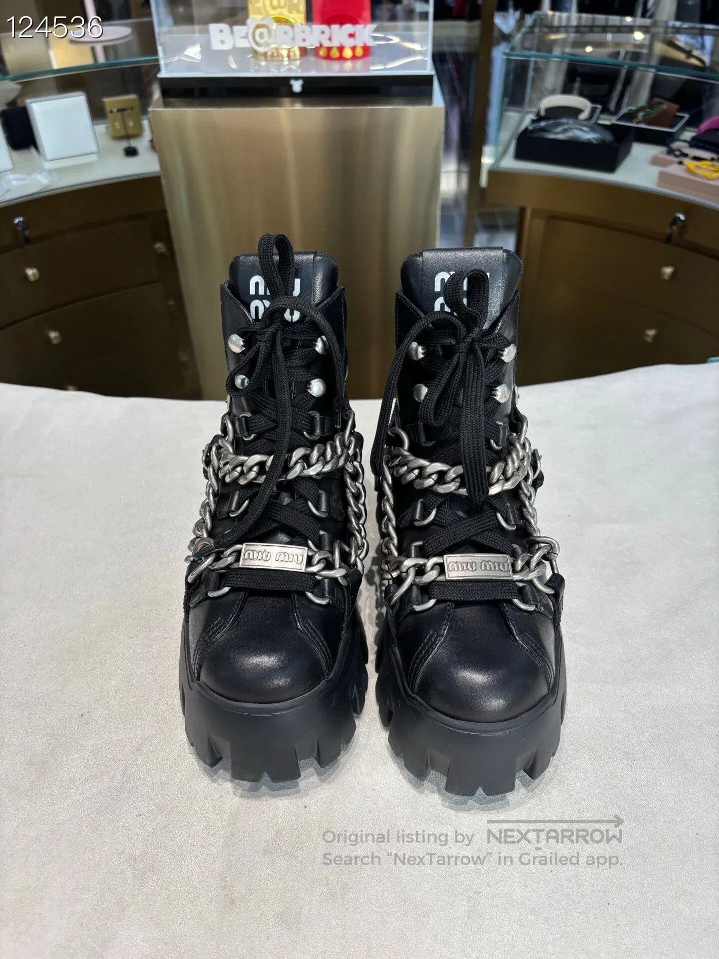 Miu Miu Miu Miu Black Platform Punk Boots. Size US 5 / IT 35 - 1 Thumbnail
