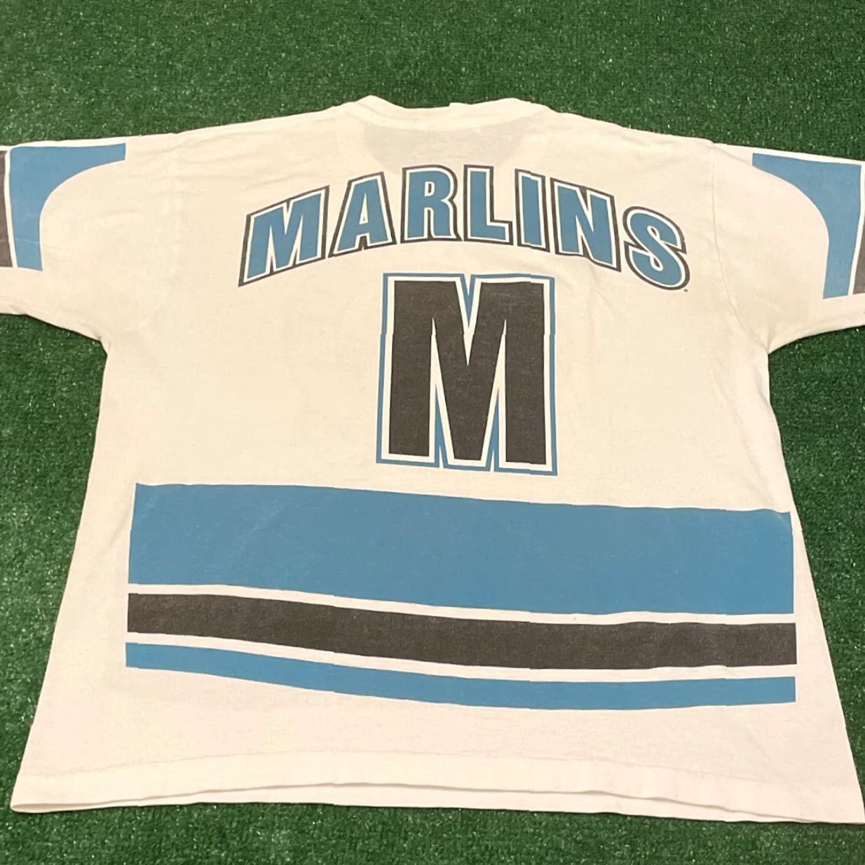 Pro Player VINTAGE 90s Florida Marlins MLB All Over Print Double Sided Shirt Mens L Size US L / EU 52-54 / 3 - 2 Thumbnail