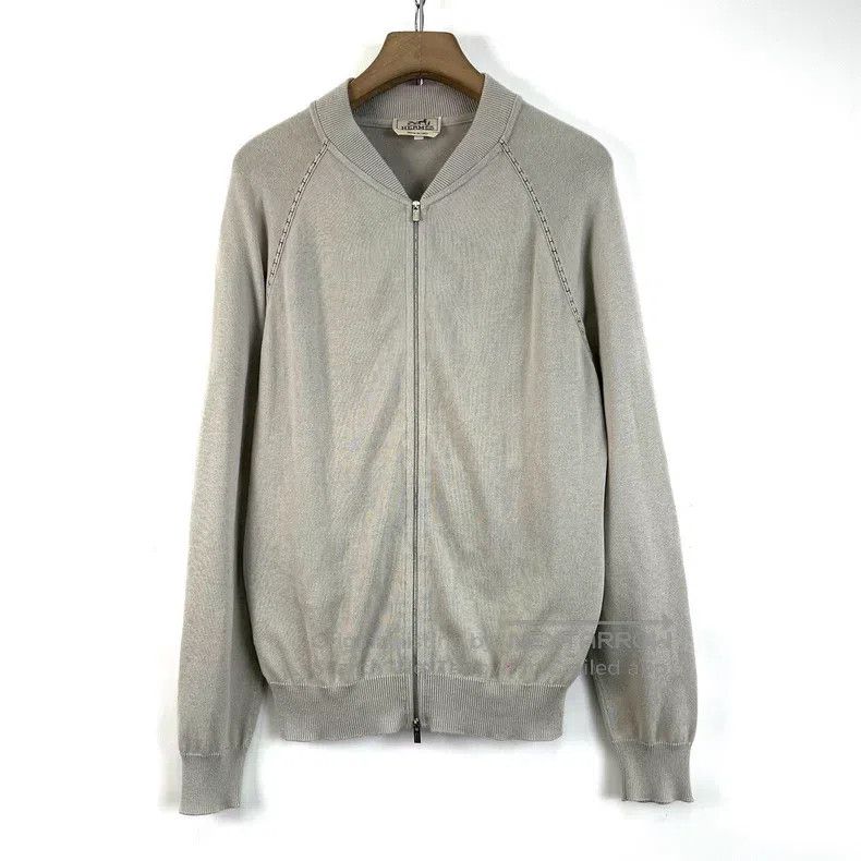 Hermes Hermes Gray Cashmere Cardigan Jacket Size US L / EU 52-54 / 3 - 1 Thumbnail