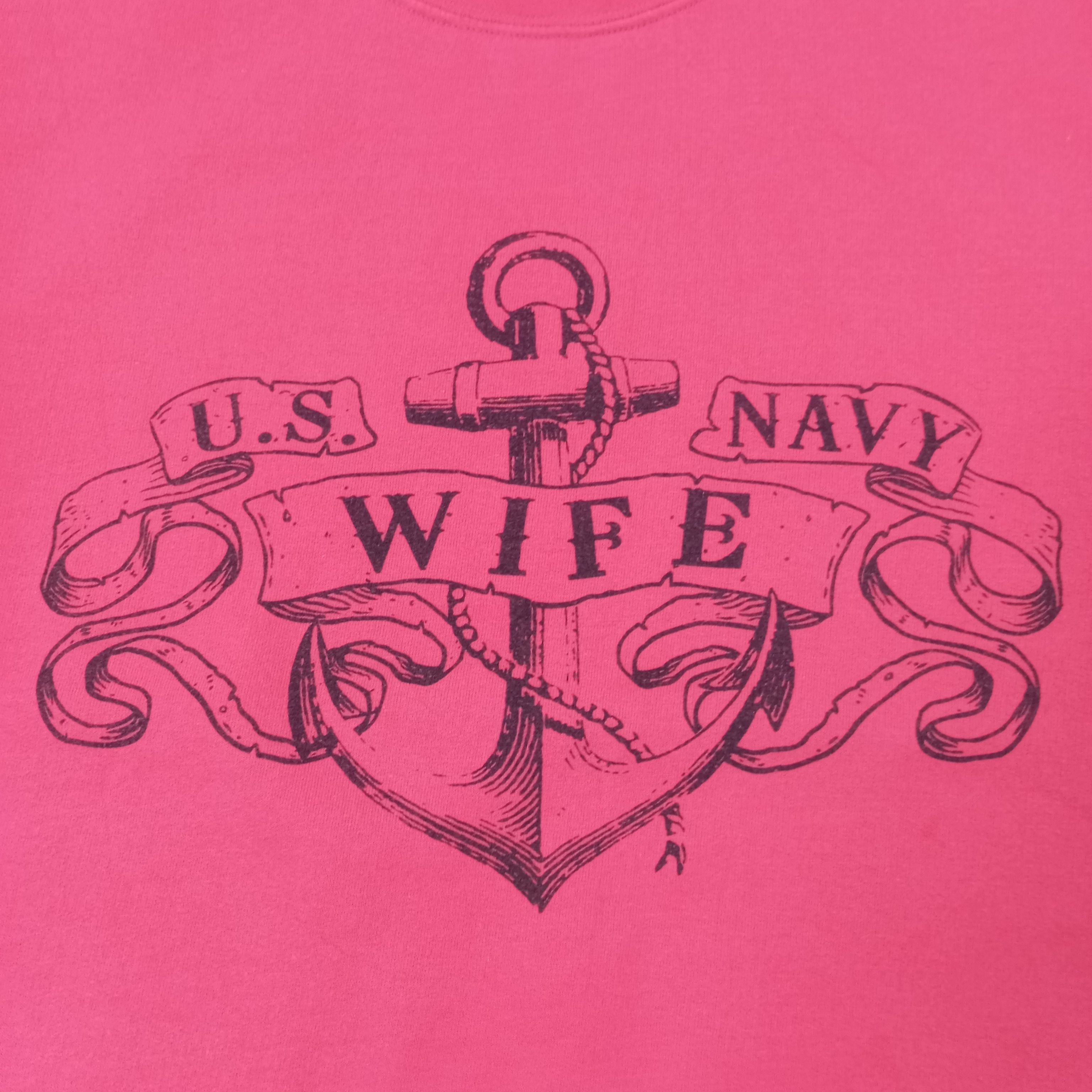 Vintage US Navy Wife Sweatshirt c226n13 Size US M / EU 48-50 / 2 - 2 Thumbnail