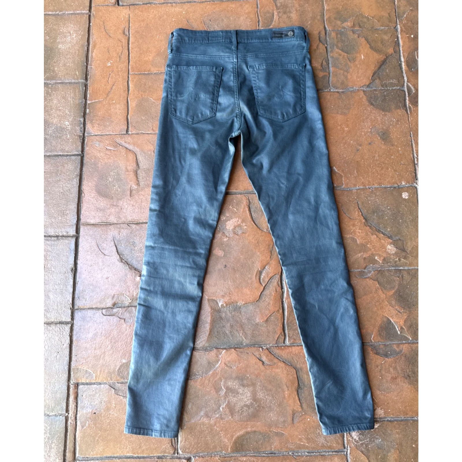 Vintage VINTAGE AG Adriano Goldschmied Waxed Jeans Womens Size 26R The Farrah Skinny High Bohemian City Preppy 27.5in Inseam Mens? Size 26" / US 2 / IT 38 - 3 Thumbnail