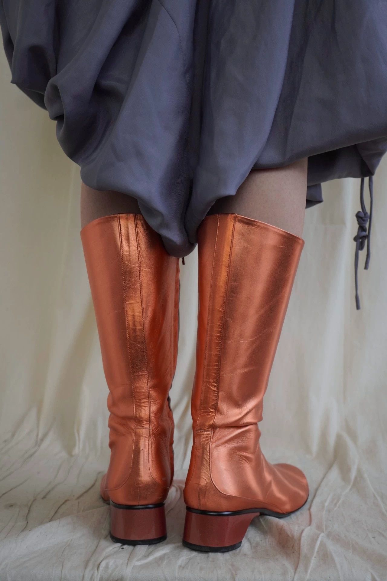 Issey Miyake Issey Miyake 90s Pearlescent Orange Lambskin Boots Size US 6.5 / IT 36.5 - 9 Thumbnail