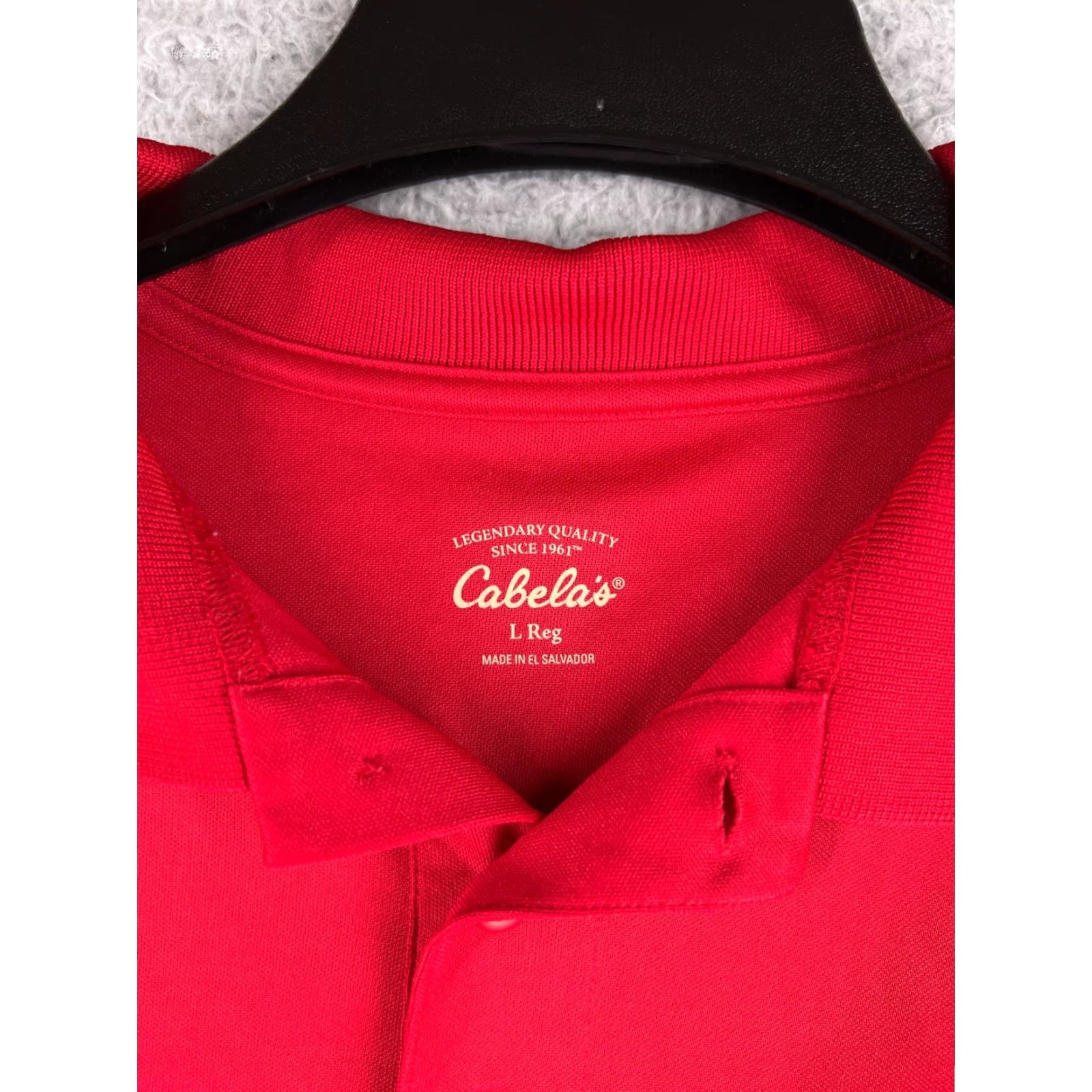 Vintage Cabela's Polo Shirt Mens Red Large Short Sleeve Knit 100% Polyester Polo Shirt Red Large Mens Size US XL / EU 56 / 4 - 7 Thumbnail