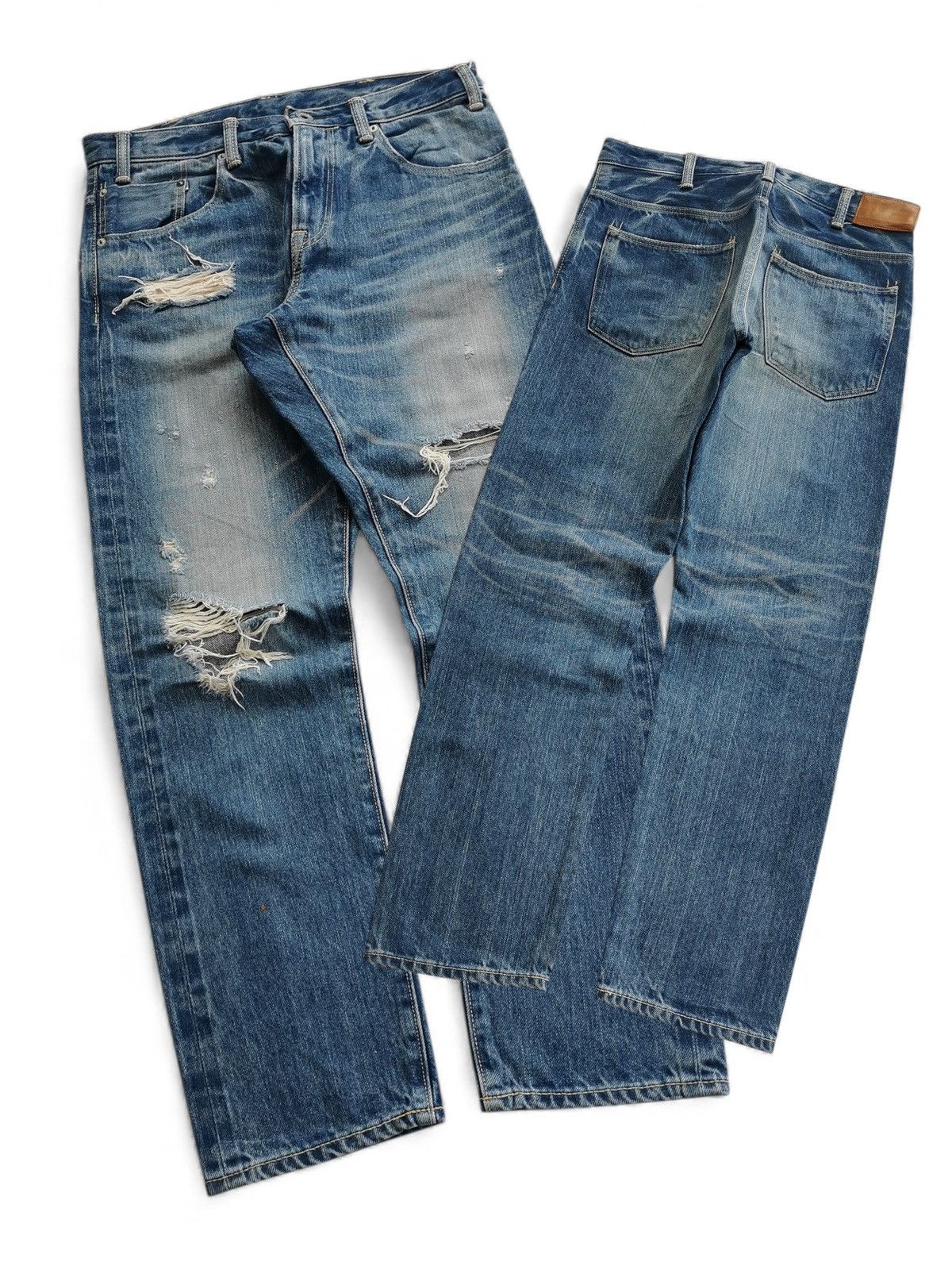 Vintage Dmg Selvedge Cropped Distressed Denim Jeans ♦️A864♦️ Size US 28 / EU 44 - 1 Thumbnail