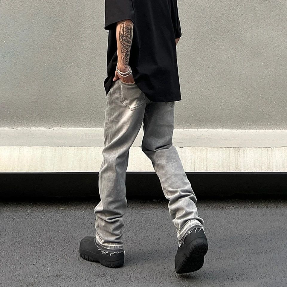 Japanese Brand × Jean Skinny Jeans Gray High Street Pantalones Hombre Simple Size US 33 - 4 Thumbnail