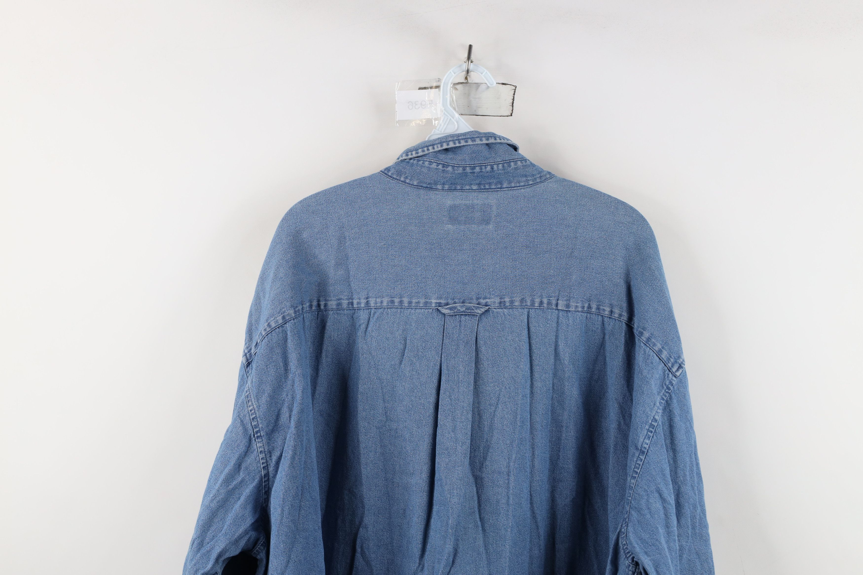 Vintage Vintage 90s Streetwear Denim Jean Collared Button Down Shirt Size US XXL / EU 58 / 5 - 14 Thumbnail