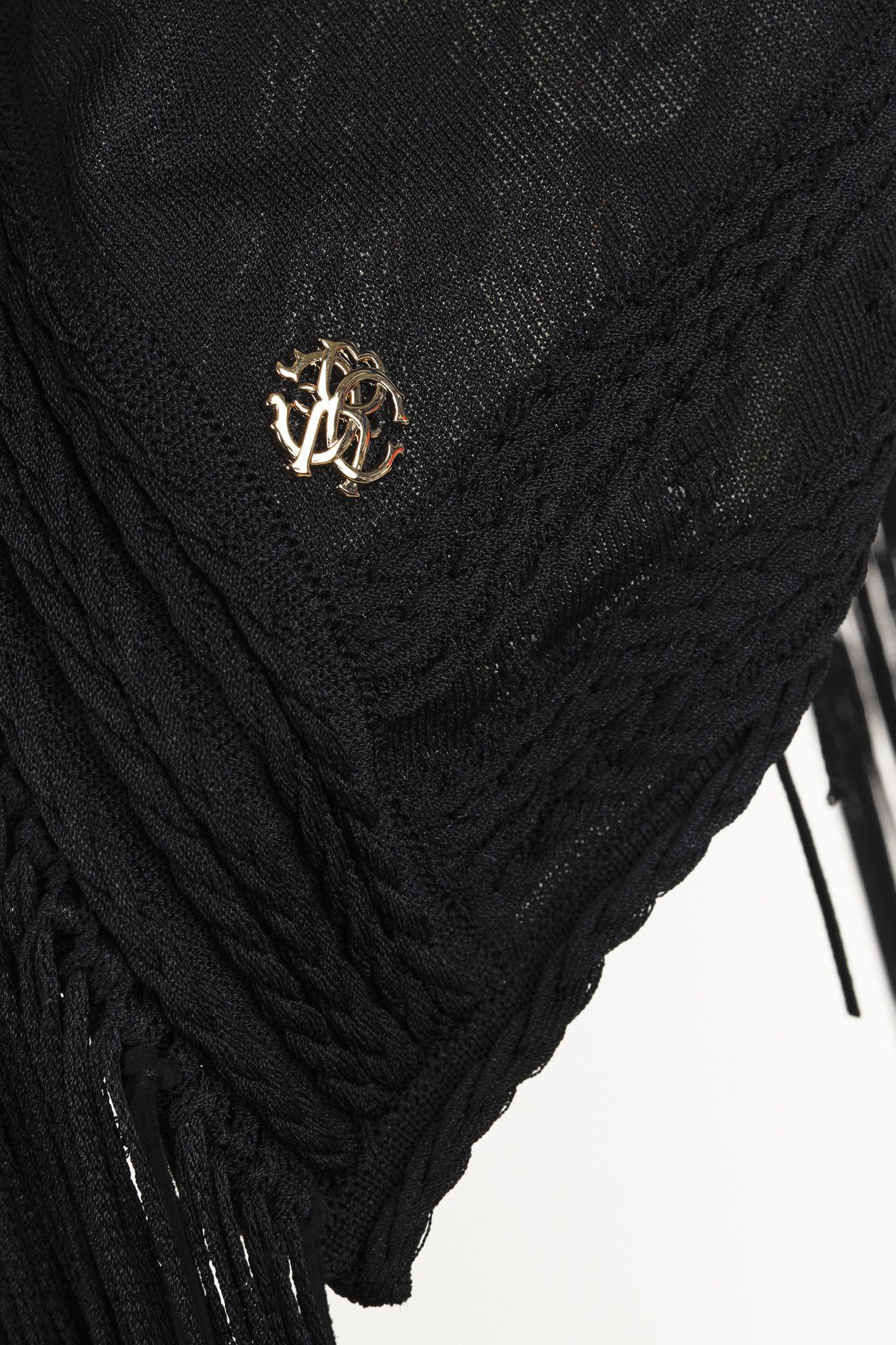 Roberto Cavalli Roberto Cavalli Black Fringe Shawl Cardigan Size M / US 6-8 / IT 42-44 - 10 Thumbnail