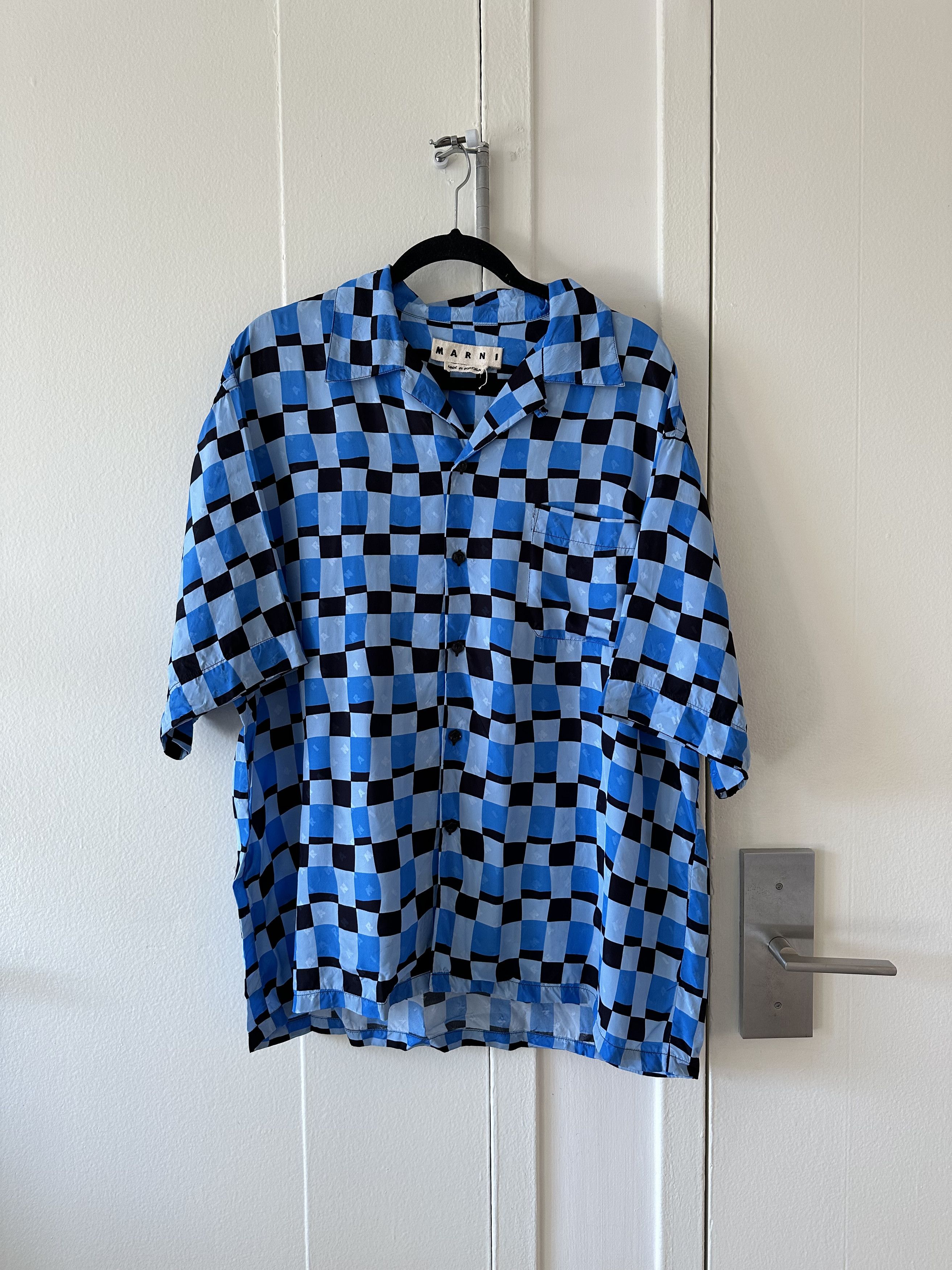 Marni Marni Checkered Camp Collar Shirt Size US XL / EU 56 / 4 - 1 Thumbnail