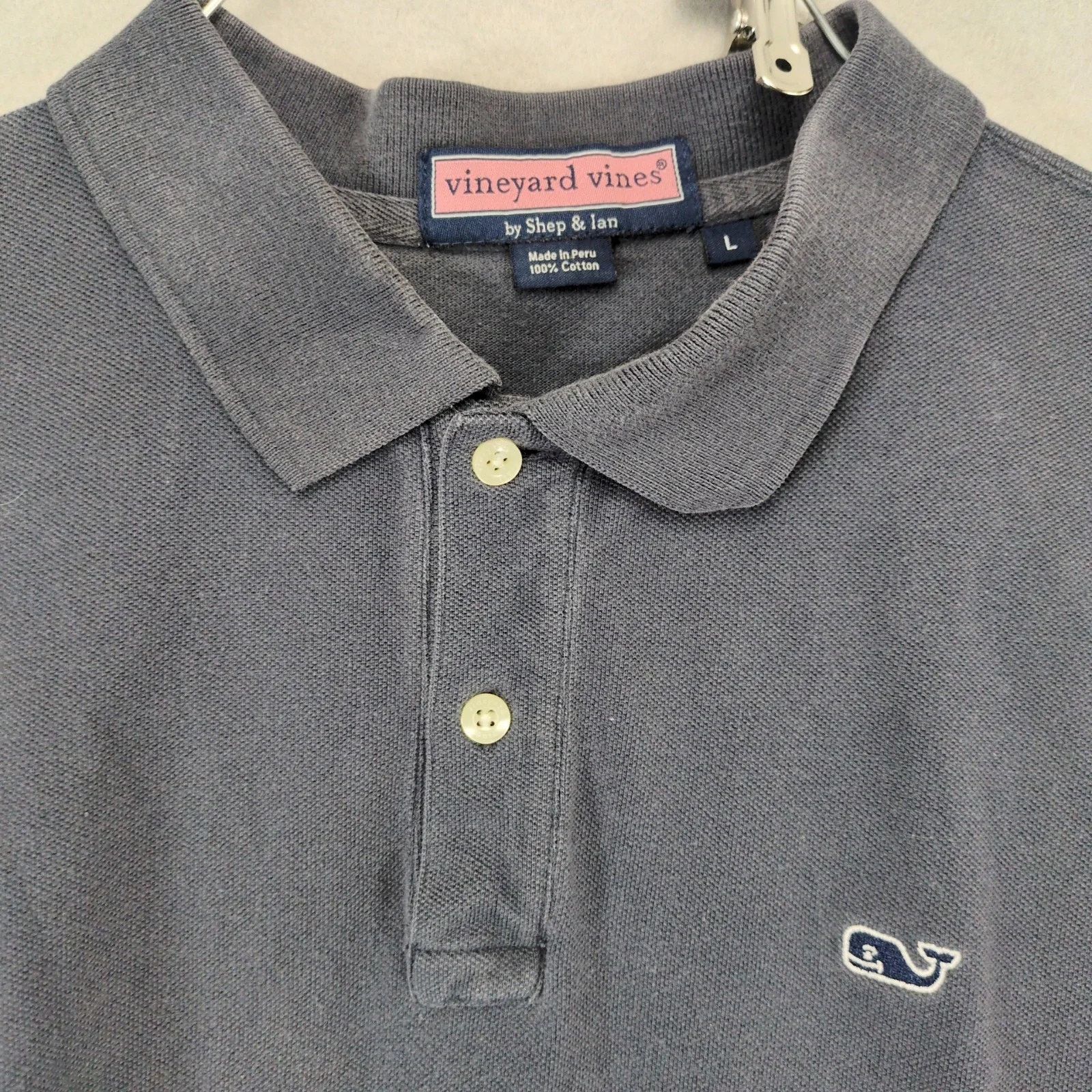 Vineyard Vines Vineyard Vines Men's L Polo Shirt 100% Pique Cotton Gray Size US L / EU 52-54 / 3 - 4 Thumbnail