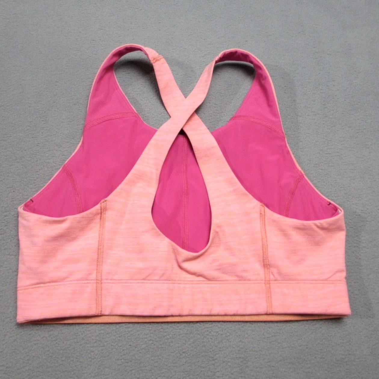 Outdoor Voices Outdoor Voices Sports Bra Womens Medium Coral Pink Athletic Training Cross Back Size ONE SIZE - 2 Thumbnail