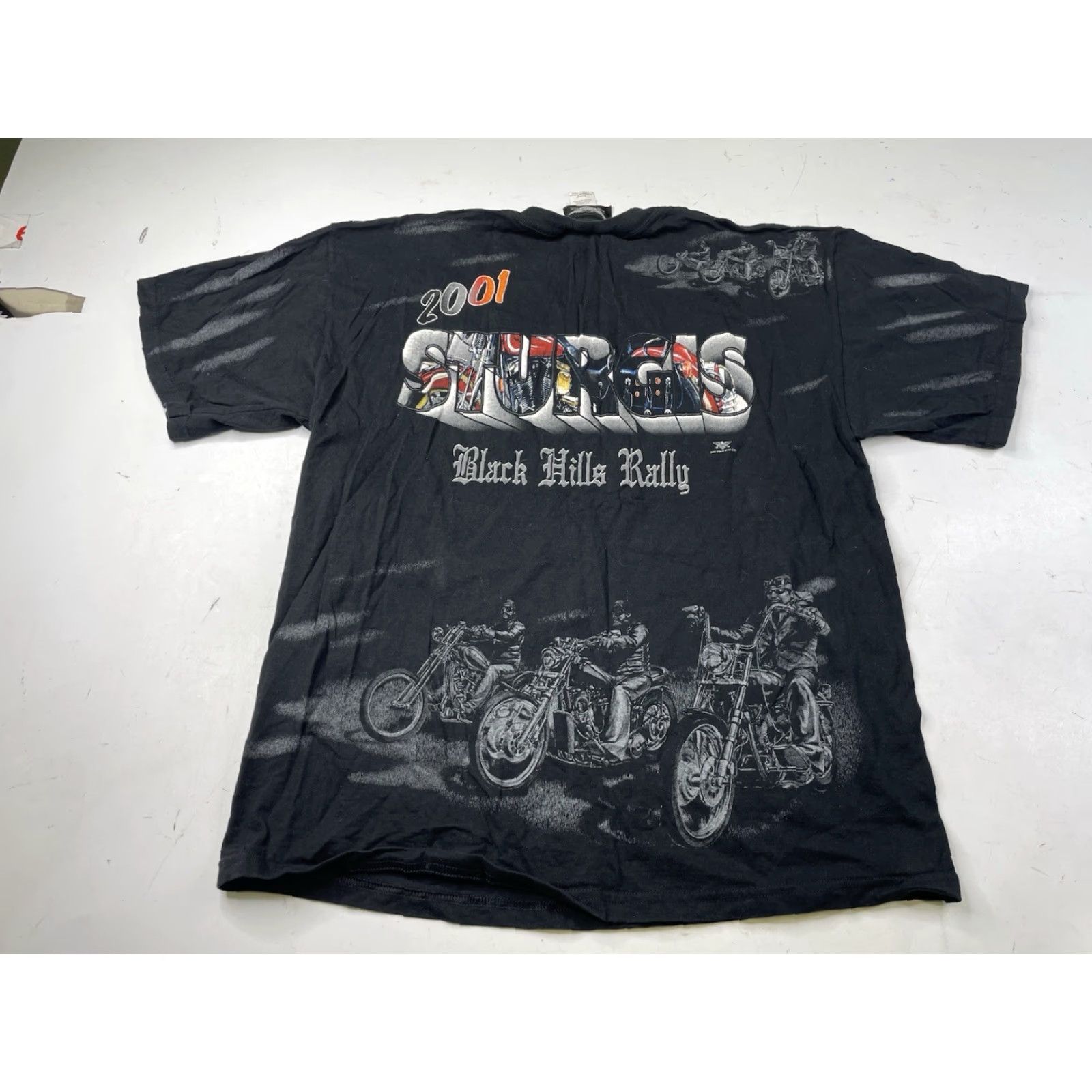 Vintage VINTAGE American Biker T-Shirt XL Black Wolf 3D Graphic Tee Biker Harley Davidso n USA Y2K 2000s USA Mount Rushmore Double-Sided Short Sleeve Mens Size US XL / EU 56 / 4 - 2 Thumbnail
