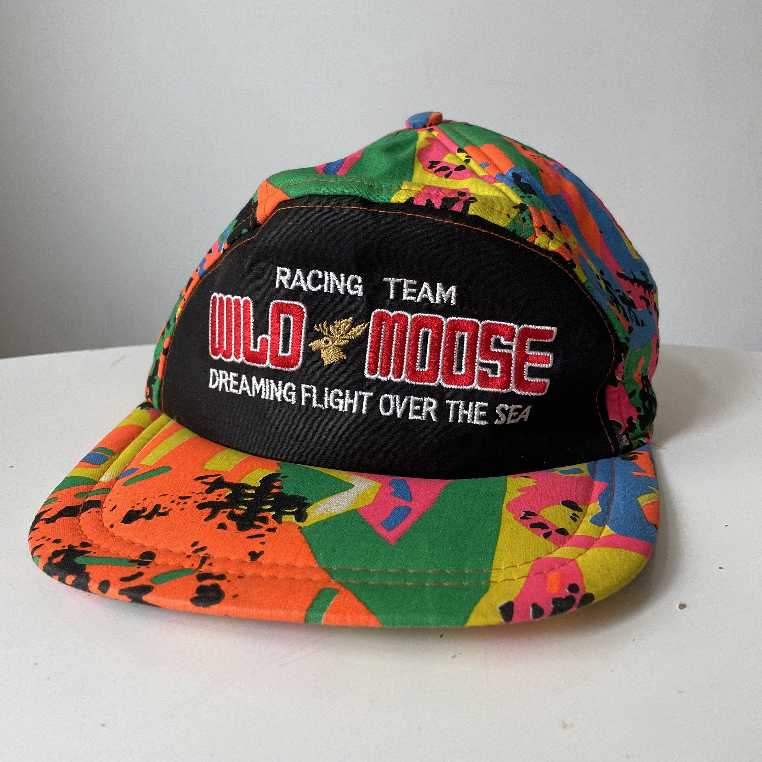 Vintage Racing Team Wild Moose Dreaming Flight Over The Sea Cap Size ONE SIZE - 9 Thumbnail