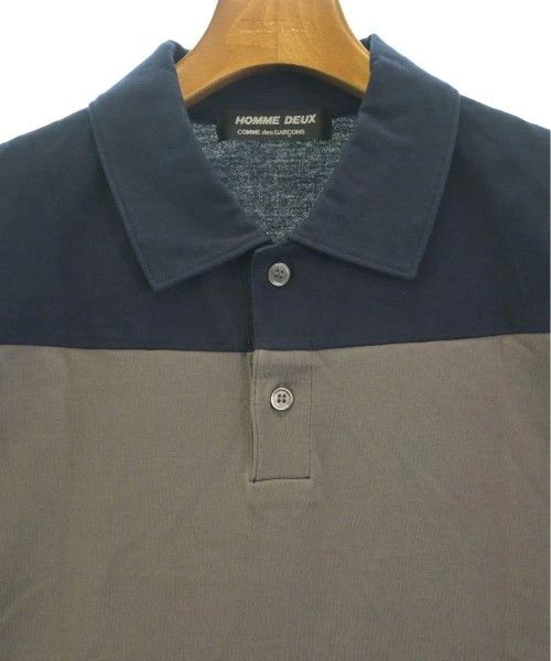 Comme des Garcons Homme Deux Polo Shirt Short Sleeve Plain 2 Button Gray x Navy Size US M / EU 48-50 / 2 - 4 Thumbnail
