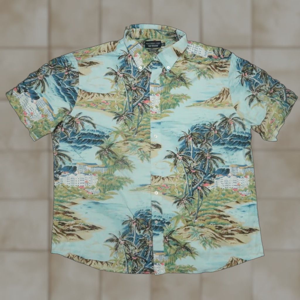 Reyn Spooner Reyn Spooner x Southern Tide Shirt Mens XXL Blue Performance Hawaiian Camp Beach Floral Short Sleeve Button-Up Collared Nylon Spandex Woven Size US XXL / EU 58 / 5 - 1 Thumbnail
