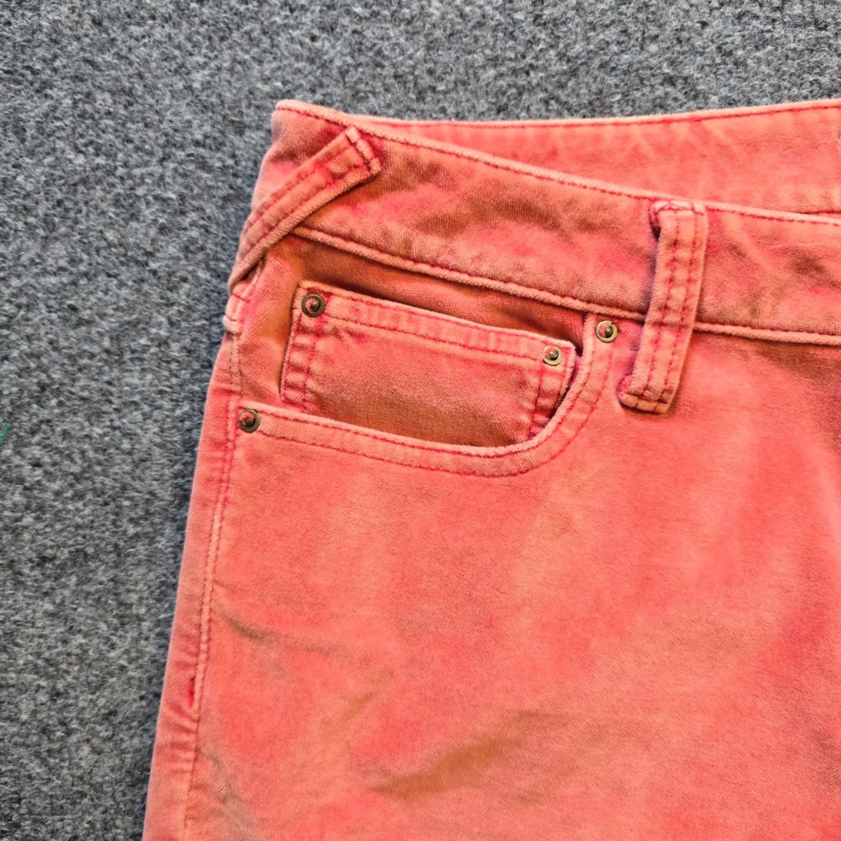 Free People Free People Pants Womens 28 Orange Velour Skinny Mid Rise Stretch Casual Ankle Womens Size 28" / US 6 / IT 42 - 3 Thumbnail