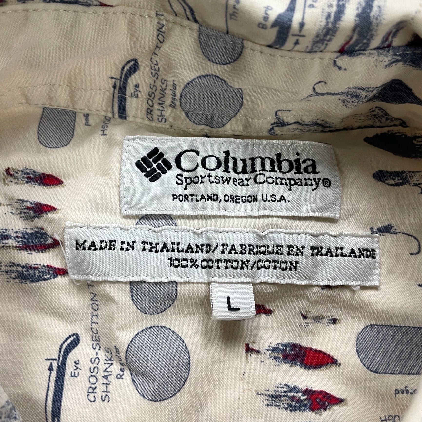 Vintage Columbia PFG Trollers Best Shirt Mens L Beige Patterned Short Sleeve Button-Up Quality Outdoor Fish Classic Men’s Shirt Size US L / EU 52-54 / 3 - 4 Thumbnail