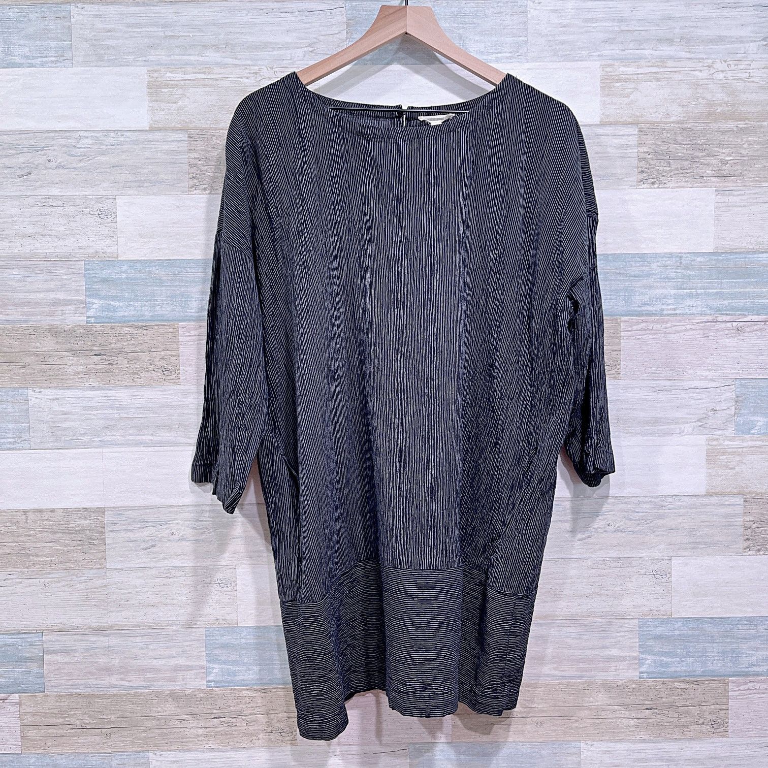 Eileen Fisher EILEEN FISHER Textured Stripe Bateau Neck Dress Womens XL Size XL / US 12-14 / IT 48-50 - 1 Thumbnail