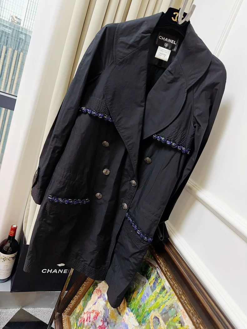 Chanel Chanel Black silver buckle rolled edge parachute cloth lon Size XS / US 0-2 / IT 36-38 - 1 Thumbnail