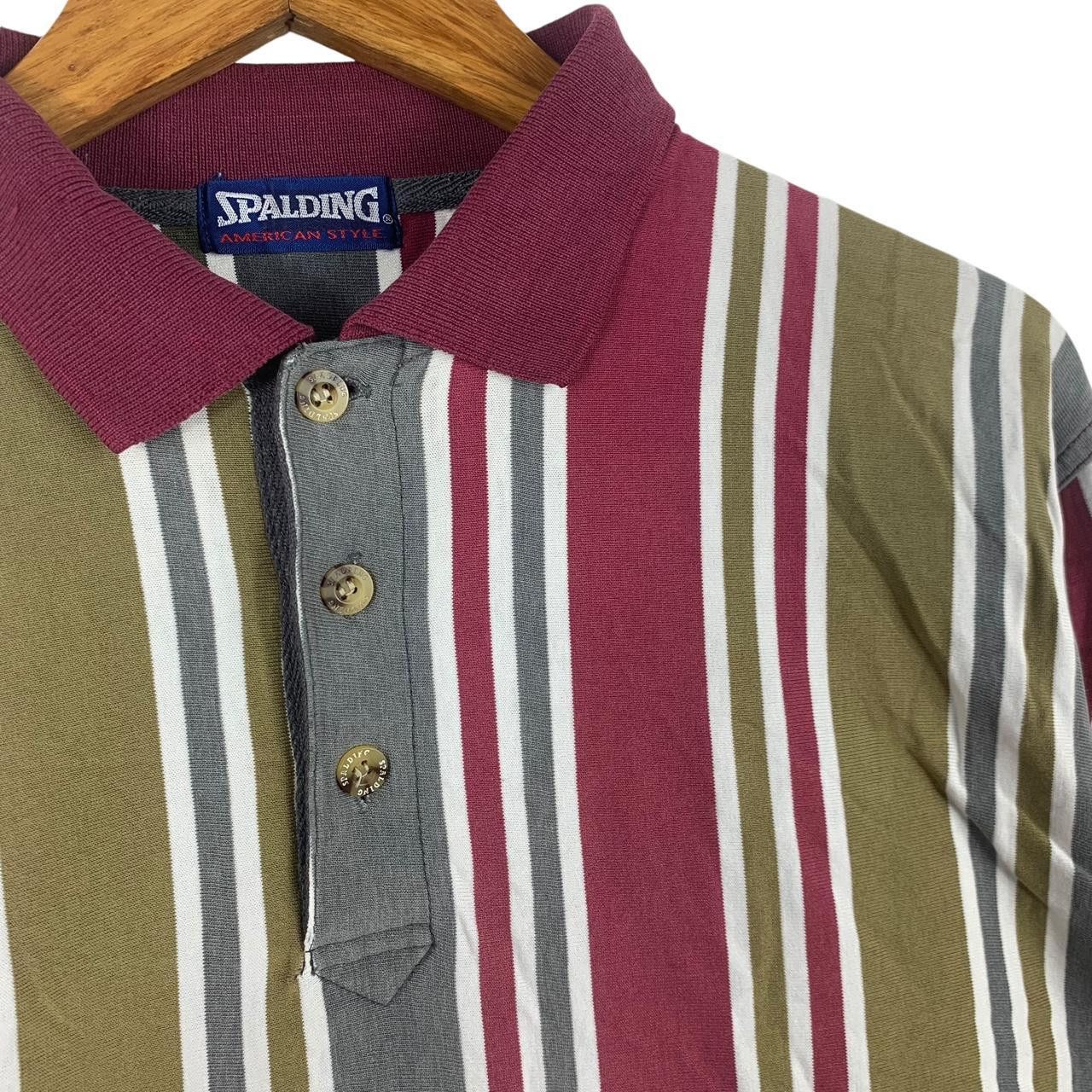 Spalding Vintage SPALDING USA TENNIS Striped Baggy Polo Tee Shirt Top Size US L / EU 52-54 / 3 - 5 Thumbnail