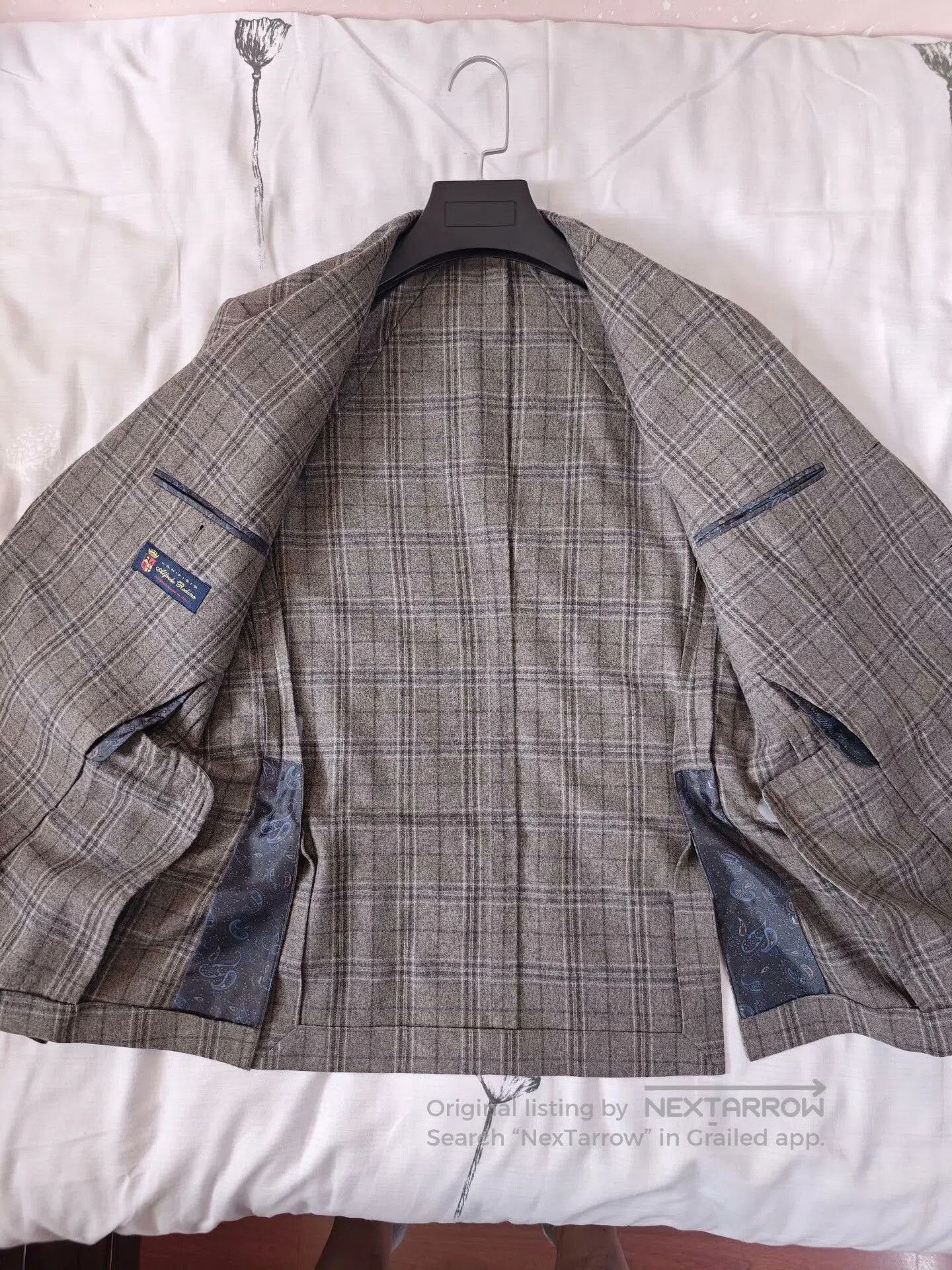 Alfredo Bannister Custom Italian Gray Wool Suit Jacket. Size US S / EU 44-46 / 1 - 6 Thumbnail